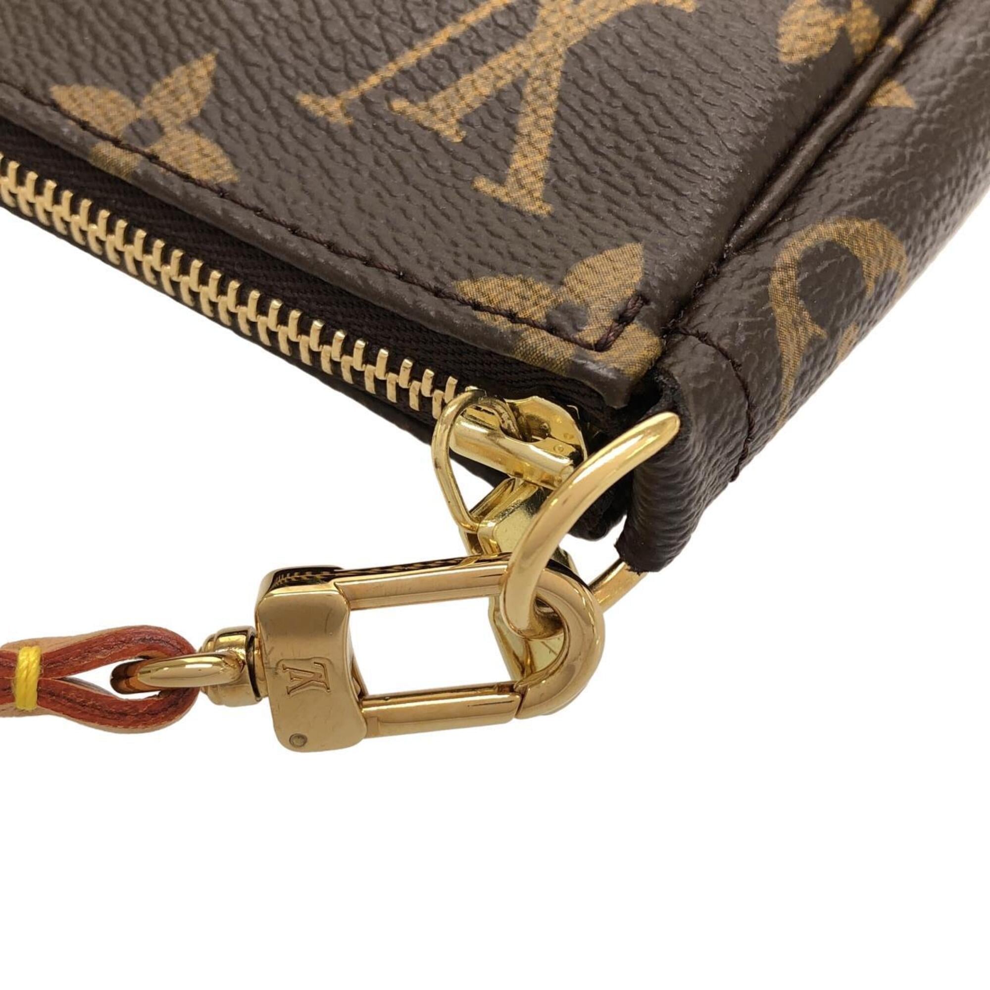 Louis Vuitton Marron Coated Canvas Pochette Pouch (Pre-Owned)