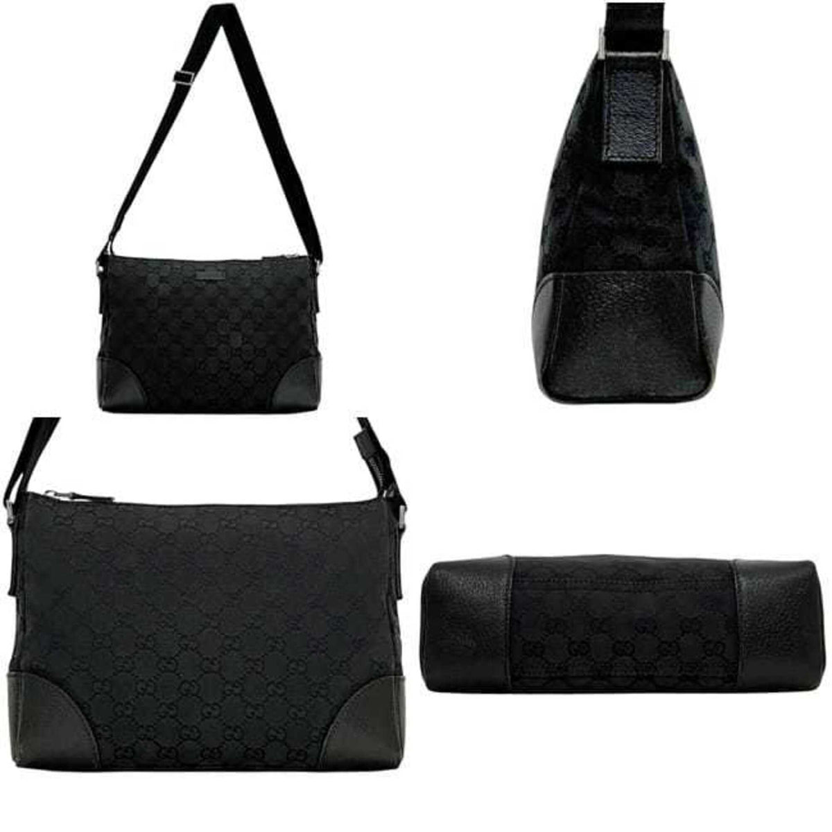 Gucci Gg Canvas Black Gg Canvas Messenger Bag Shoulder Bag (Pre-Owned)