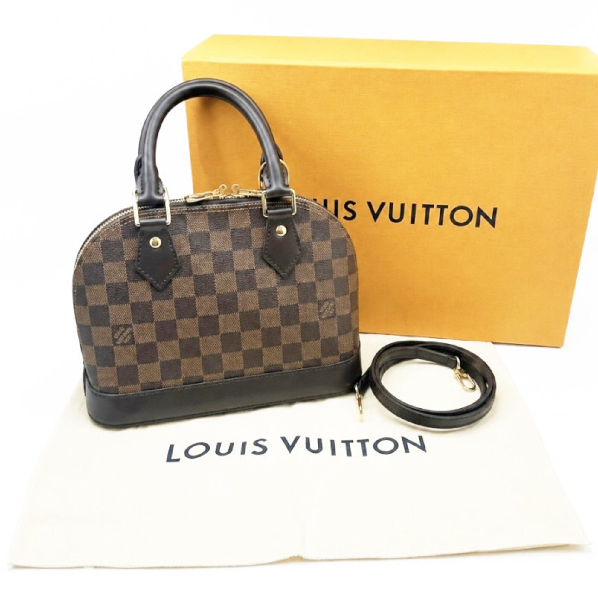 Louis Vuitton Damier Brown Damier Canvas Ebene Damier Canvas Handbag Shoulder Bag (Pre-Owned)