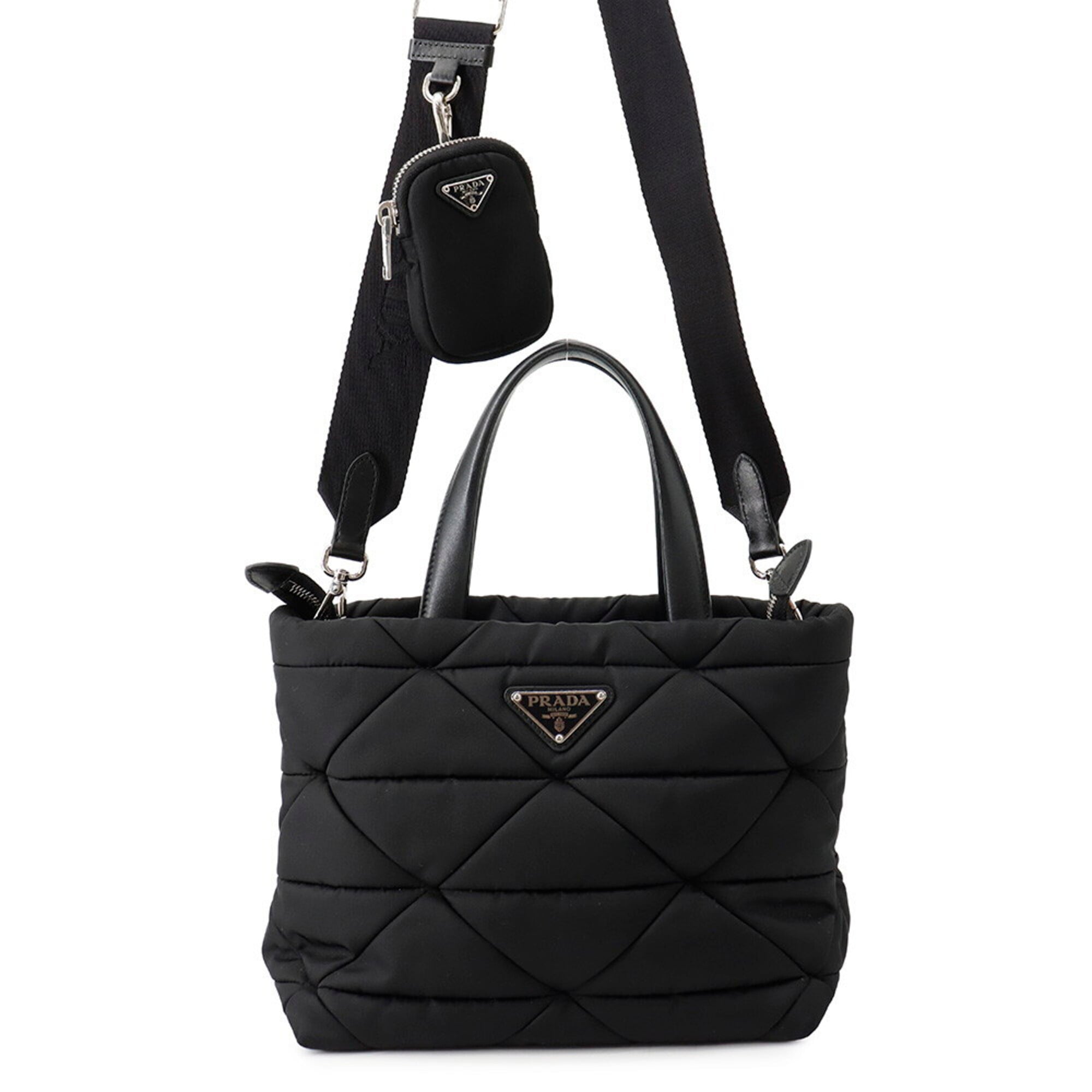 Prada Black Nylon Handbag Tote Bag (Pre-Owned)