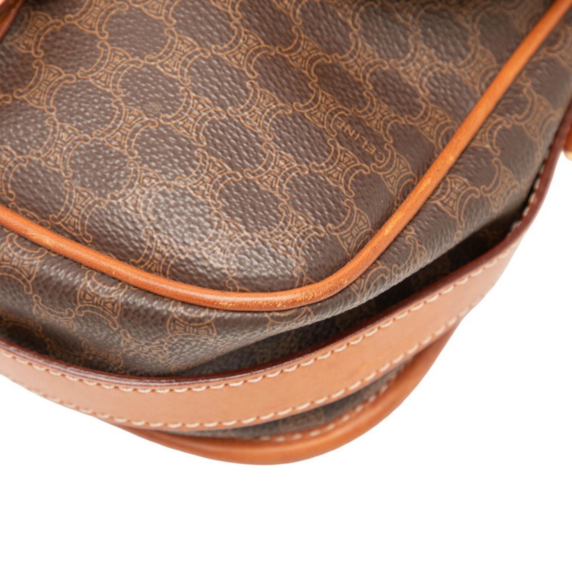 Celine Macadam Brown Pvc Leather Shoulder Bag (Pre-Owned)