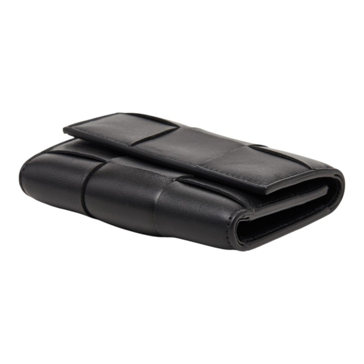 Bottega Veneta Black Leather Wallet (Tri-Fold) (Pre-Owned)