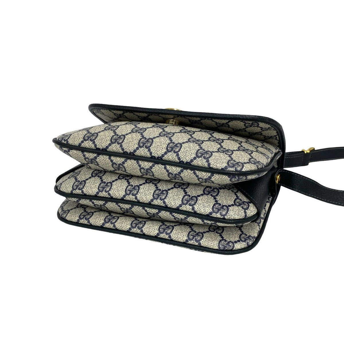Gucci Navy Leather Pvc Pochette Shoulder Bag (Pre-Owned)