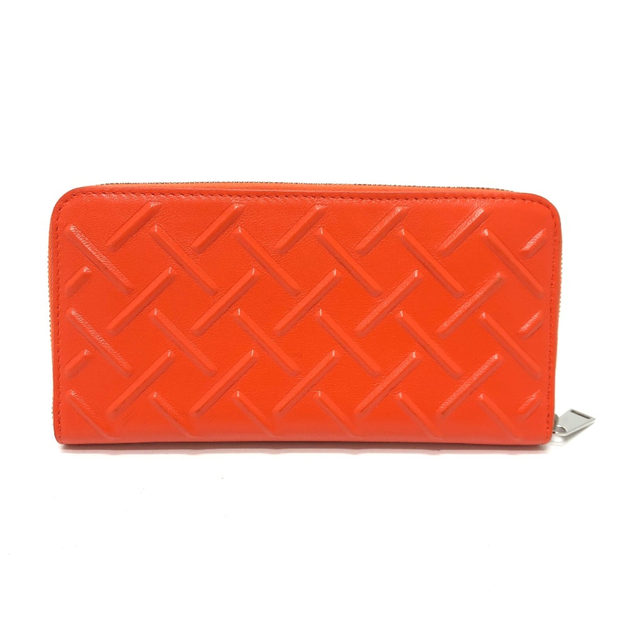 Bottega Veneta Orange Leather Long Wallet (Bi-Fold) (Pre-Owned)