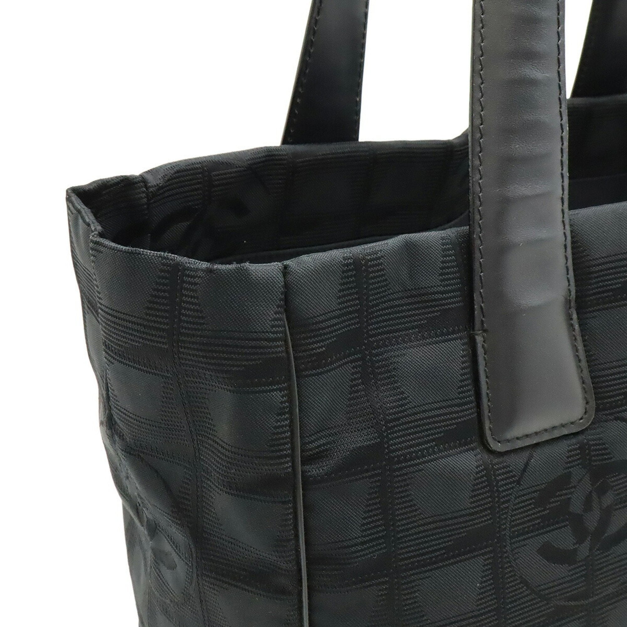 Chanel Black New Travel Line Leather Shoulder Bag Tote Bag (Pre-Owned)