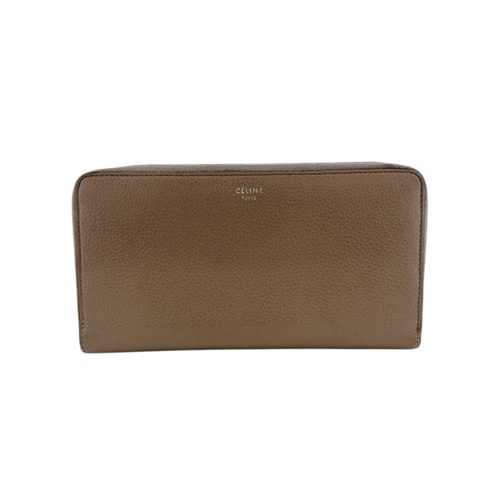 Celine Beige Leather Long Wallet (Bi-Fold) (Pre-Owned)