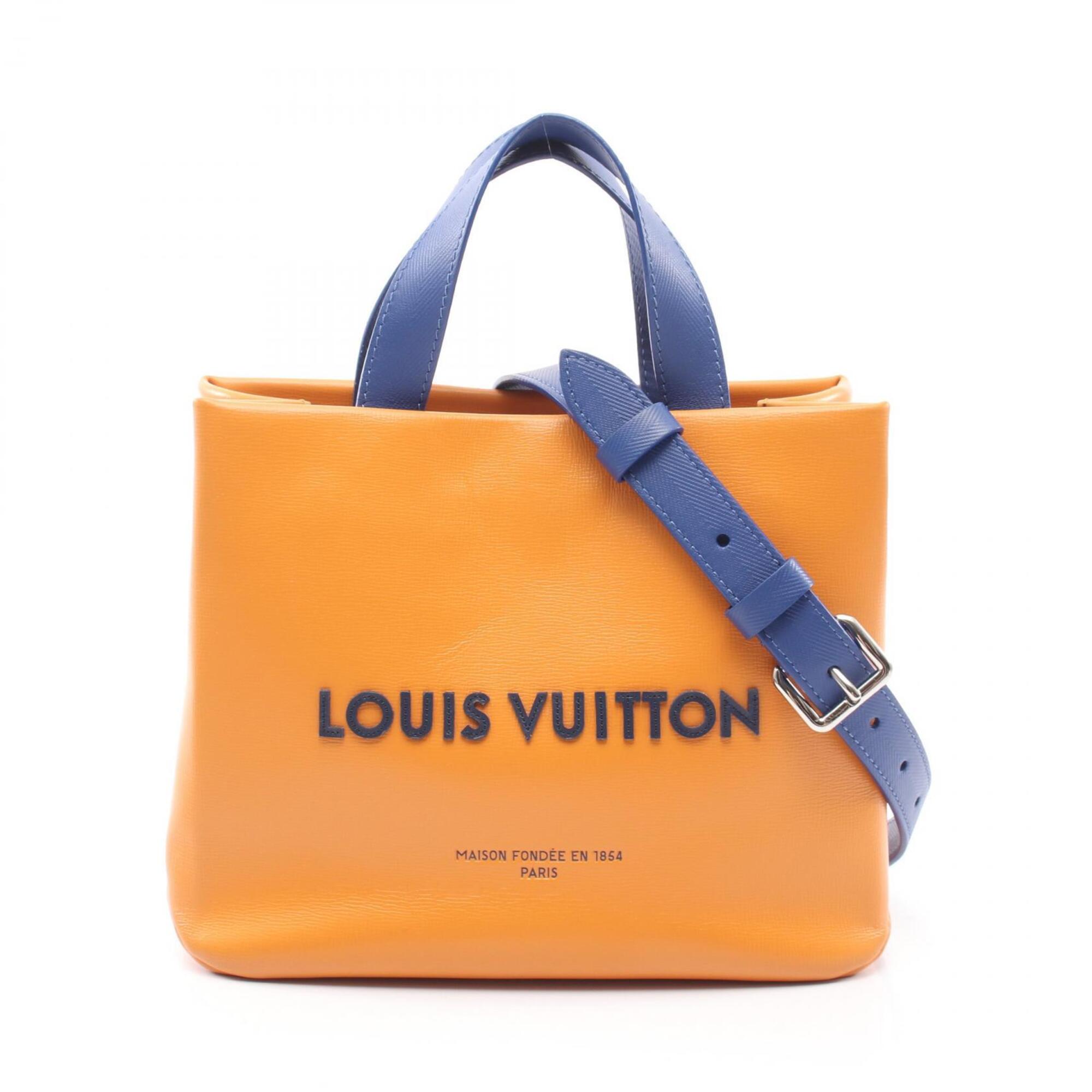Louis Vuitton Blue Orange Leather Handbag (Pre-Owned)