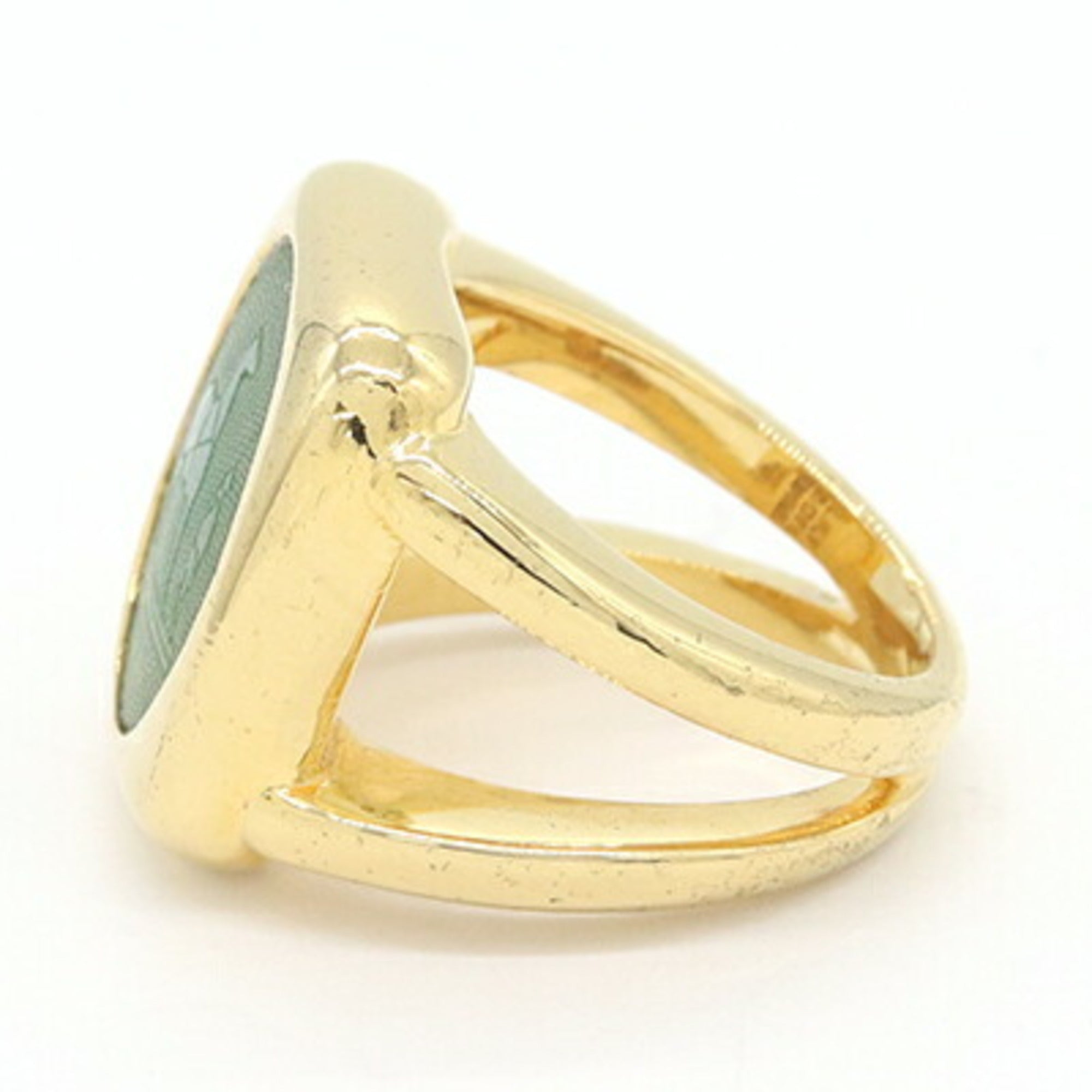 Hermes Green Metal Band Ring (Pre-Owned)