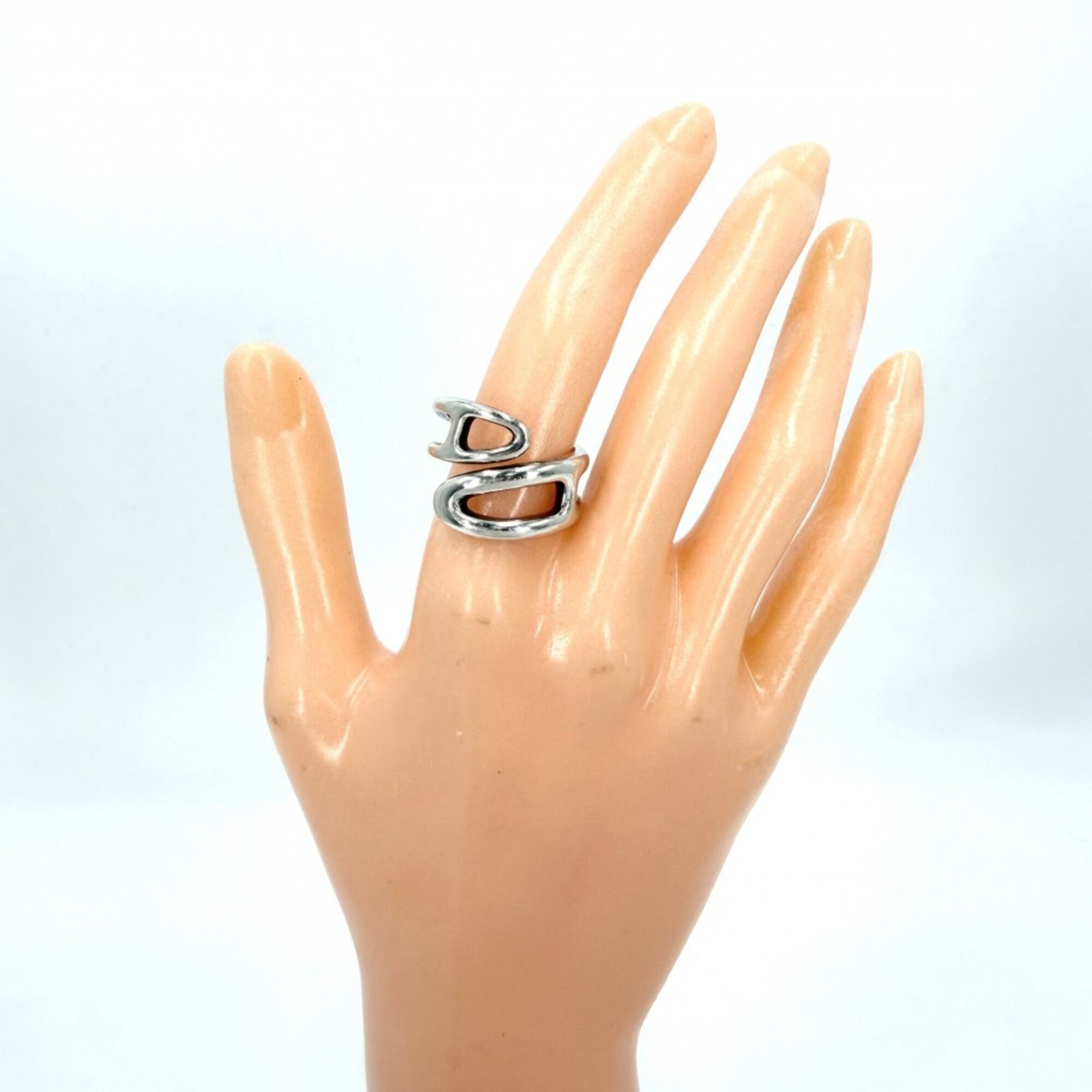 Hermes Silver 925 Band Ring (Pre-Owned)