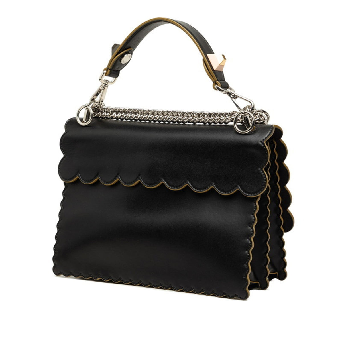 Fendi Black Leather Handbag Shoulder Bag (Pre-Owned)