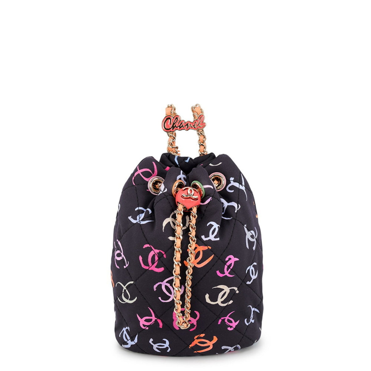 Chanel Multi-Color Navy Fabric Leather Backpack (Pre-Owned)