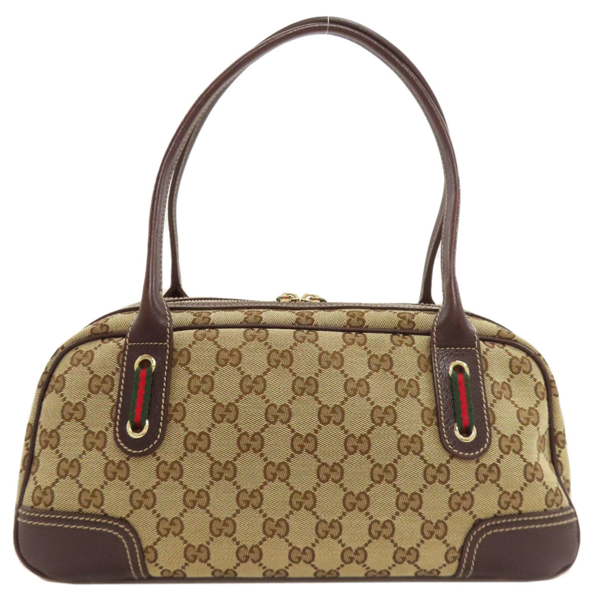 Gucci Brown Canvas Boston Bag Tote Bag (Pre-Owned)