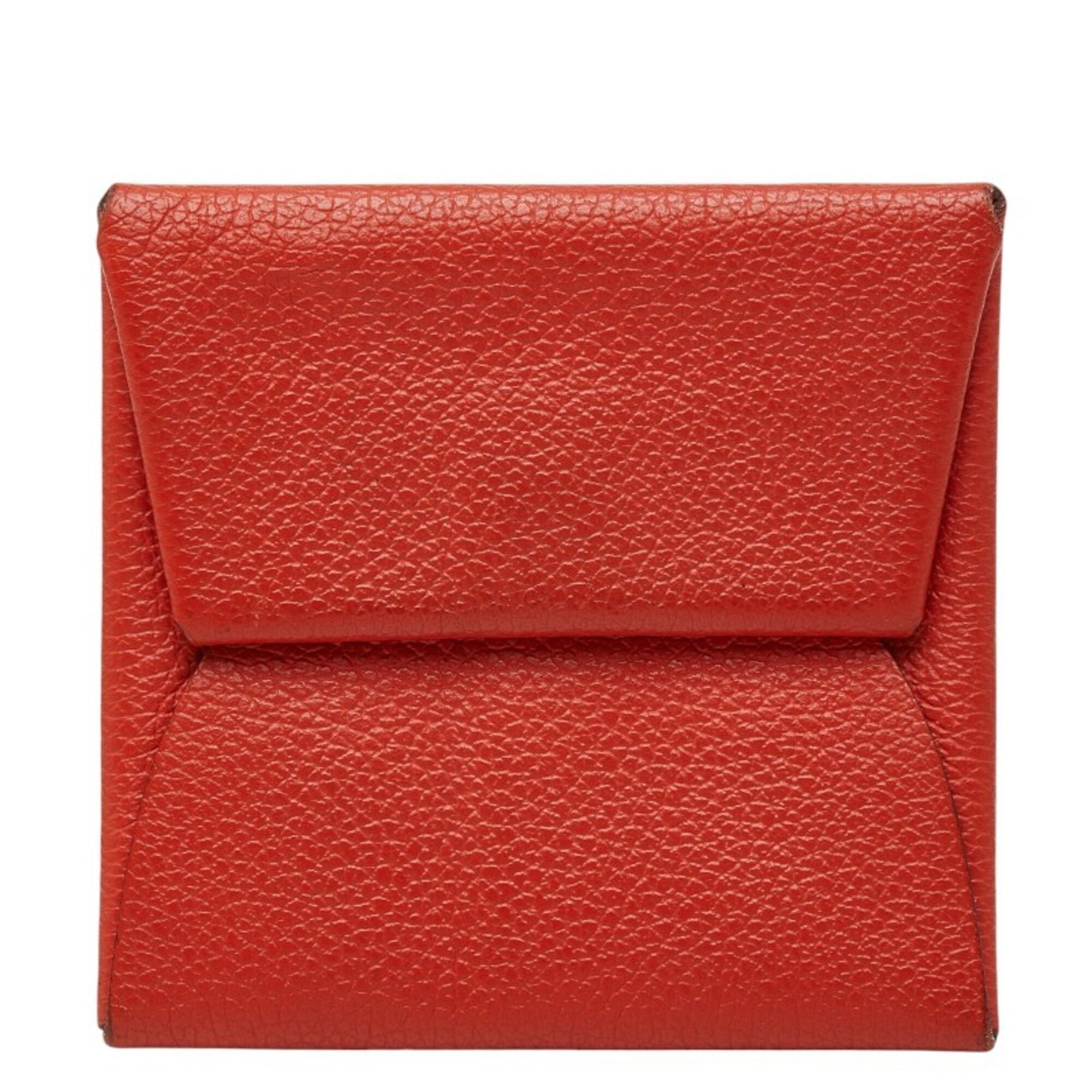 Hermes Red Color Leather Coin Purse/Coin Case (Pre-Owned)