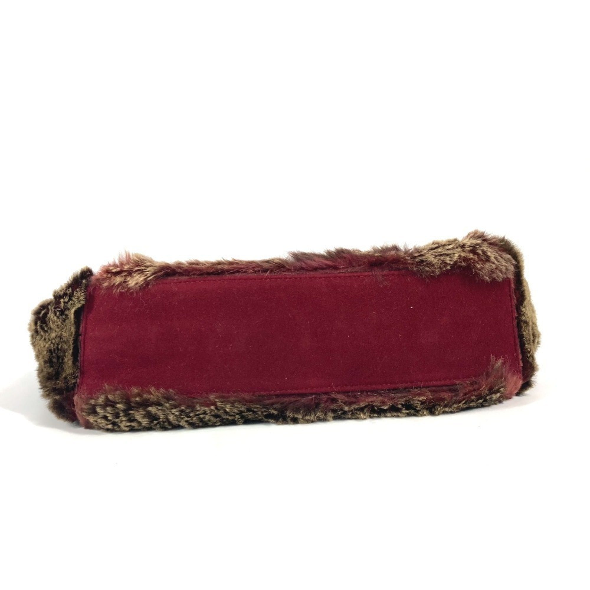 Chanel Brown Red Color Fur Shoulder Bag Tote Bag (Pre-Owned)