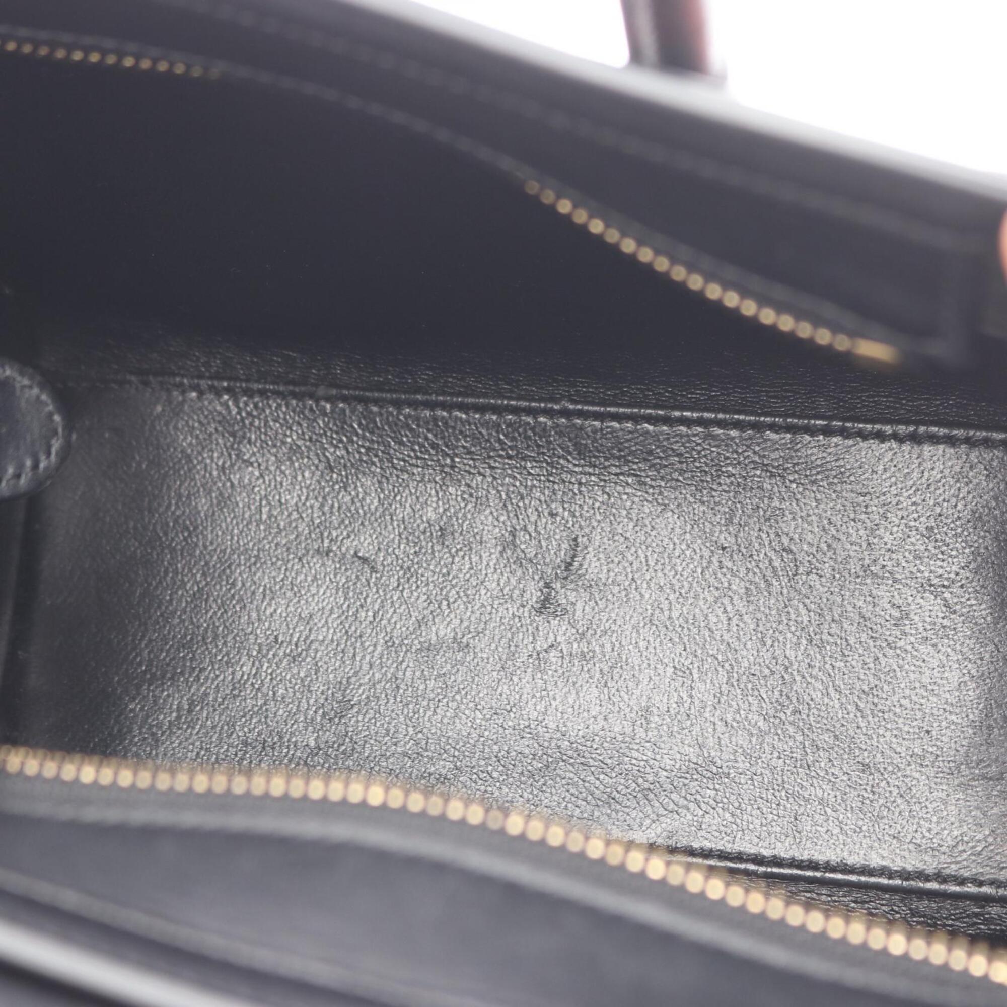 Celine Black Brown Red Color Leather Handbag (Pre-Owned)