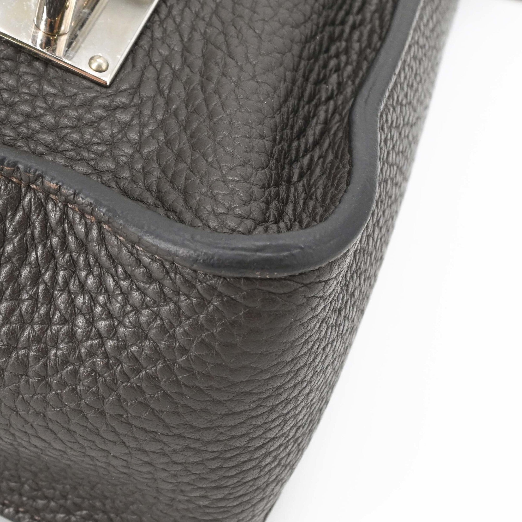 Hermes Caporal Blue Etain Taurillon Clemence Leather Shoulder Bag (Pre-Owned)