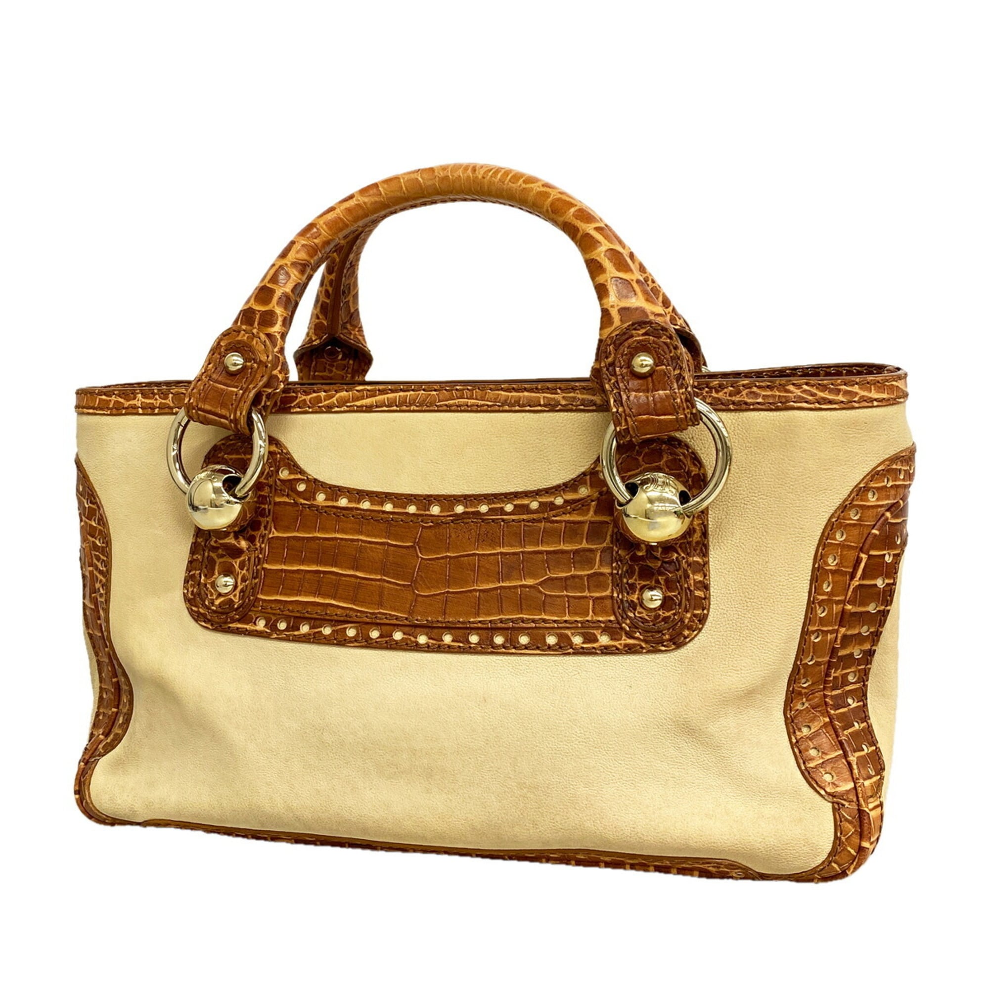 Celine Beige Brown Leather Handbag (Pre-Owned)