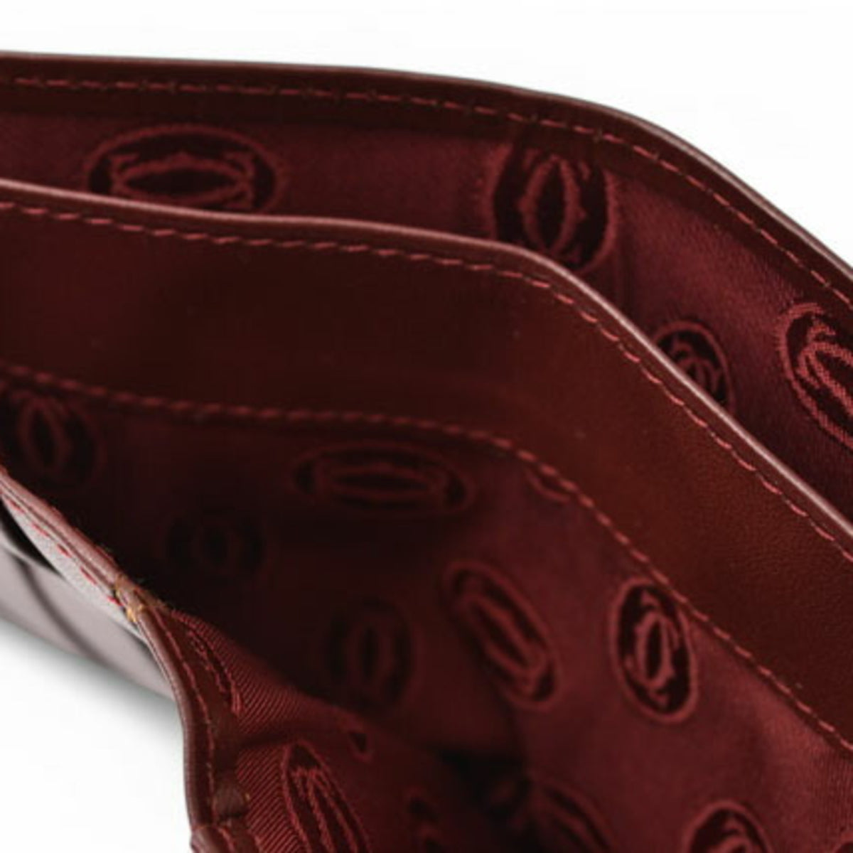 Cartier Bordeaux Leather Wallet (Bi-Fold) (Pre-Owned)