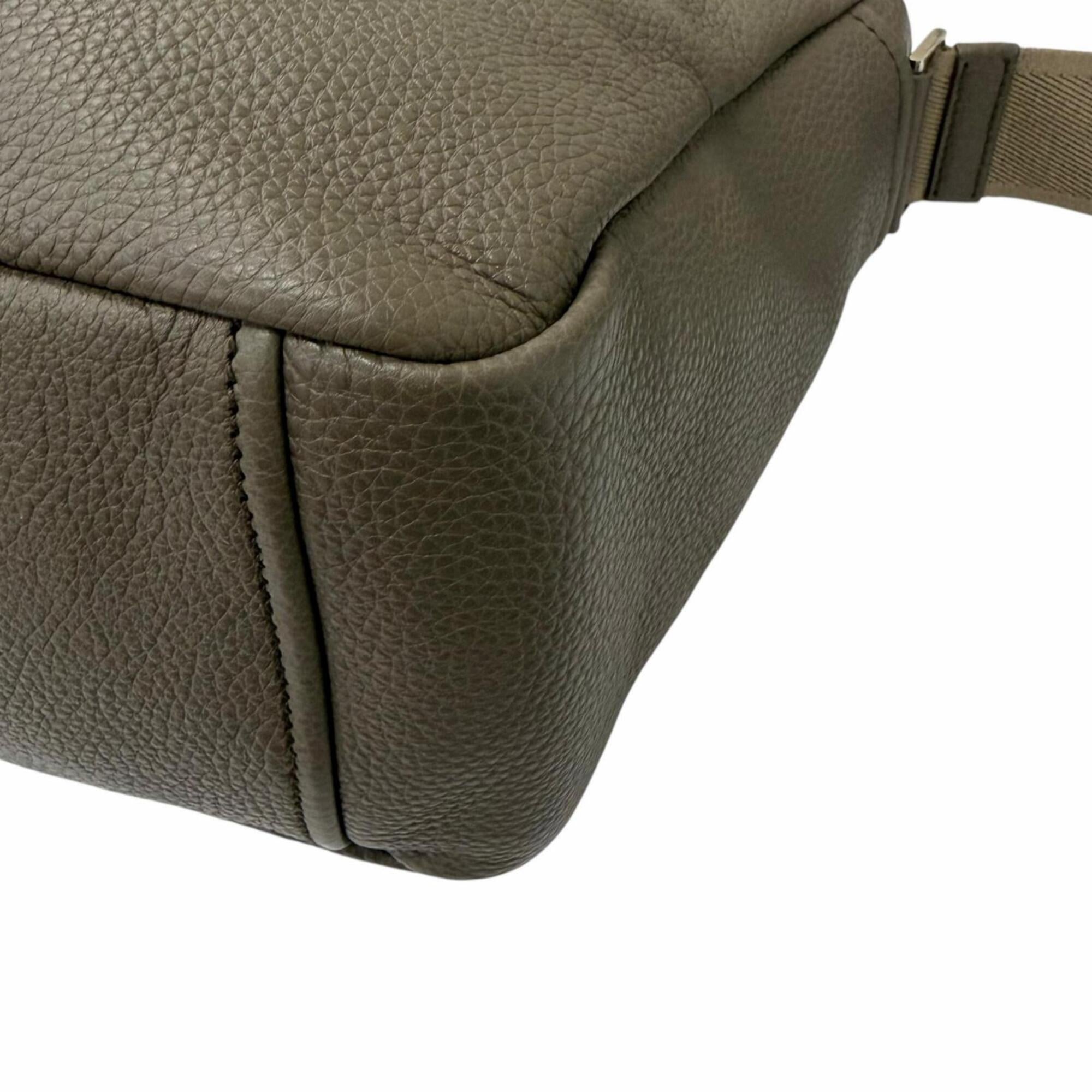 Prada Grayish Leather Shoulder Bag (Pre-Owned)