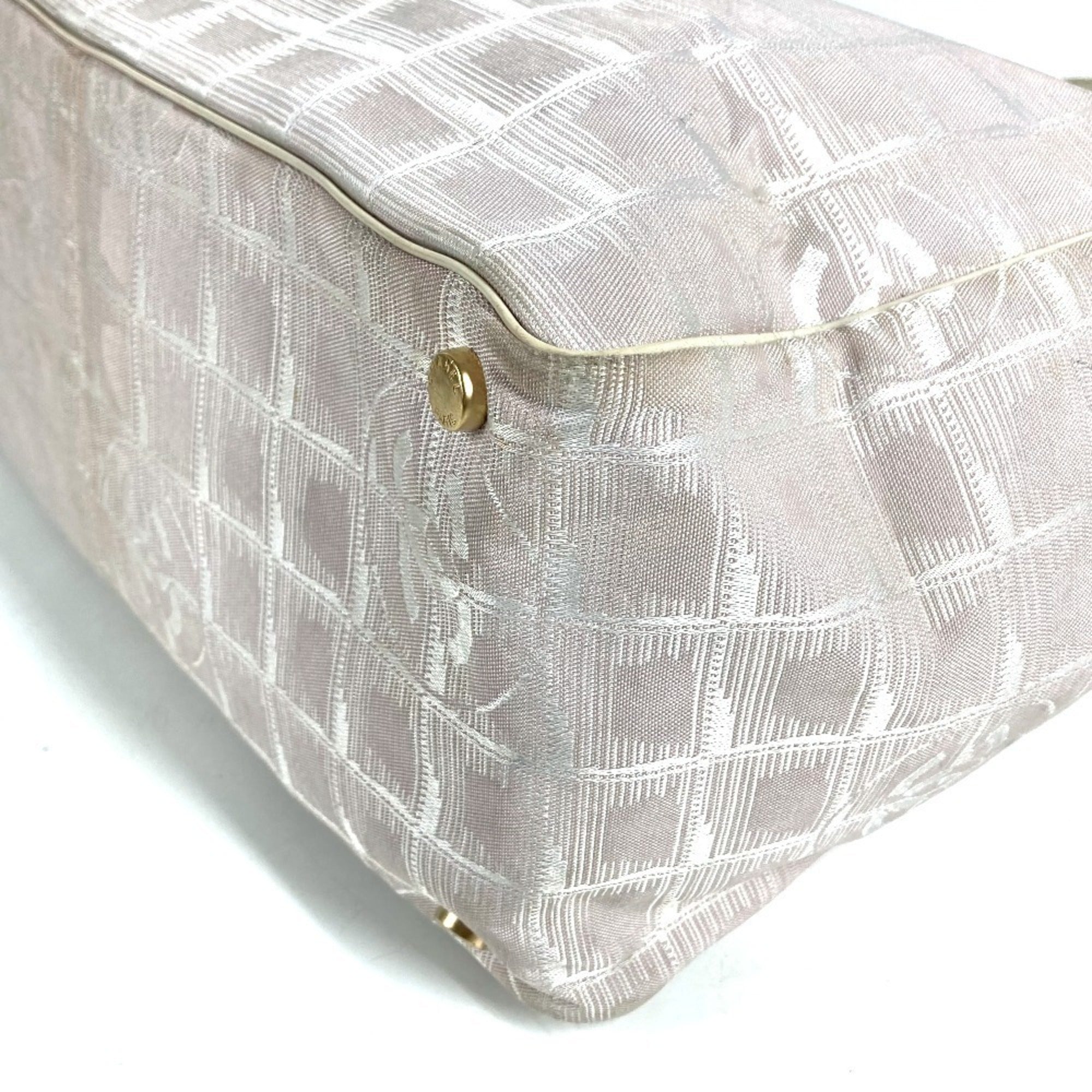 Chanel Beige Nylon Leather Tote Bag (Pre-Owned)