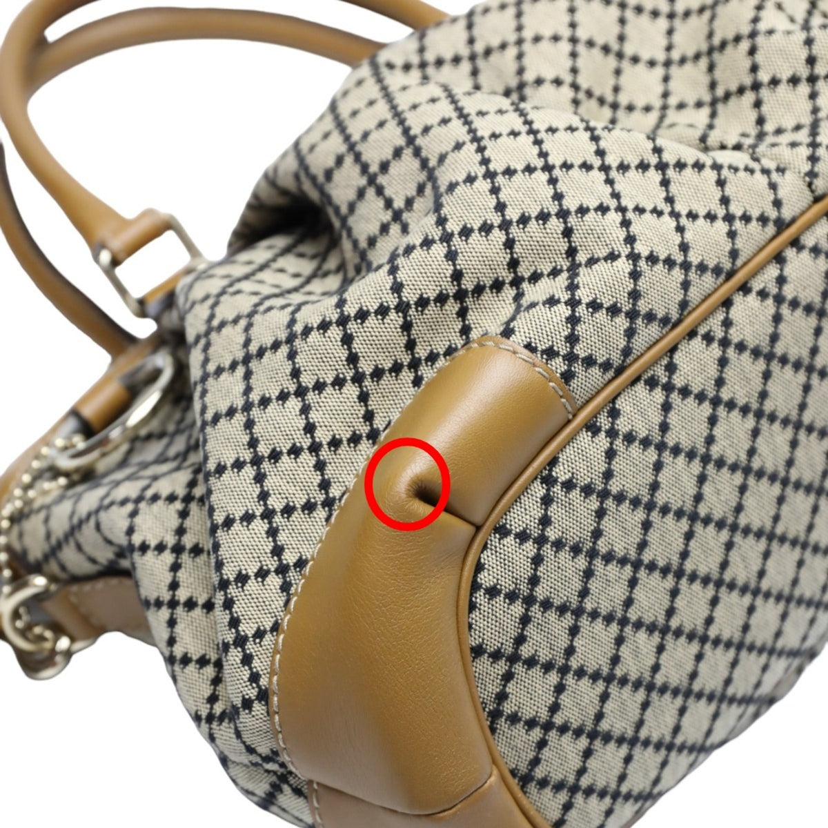 Gucci Beige Brown Canvas Shoulder Bag Tote Bag (Pre-Owned)