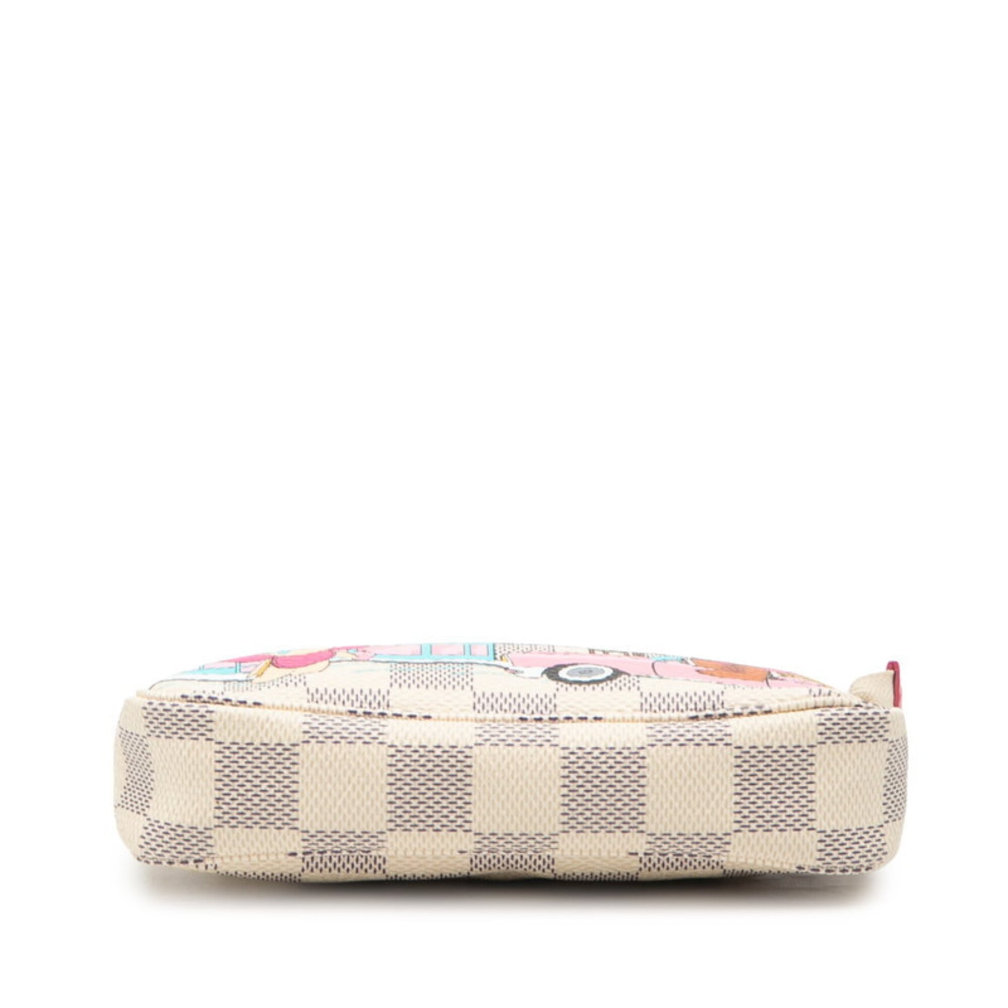 Louis Vuitton Damier Azur Multi-Color White Pvc Leather Handbag Pochette (Pre-Owned)