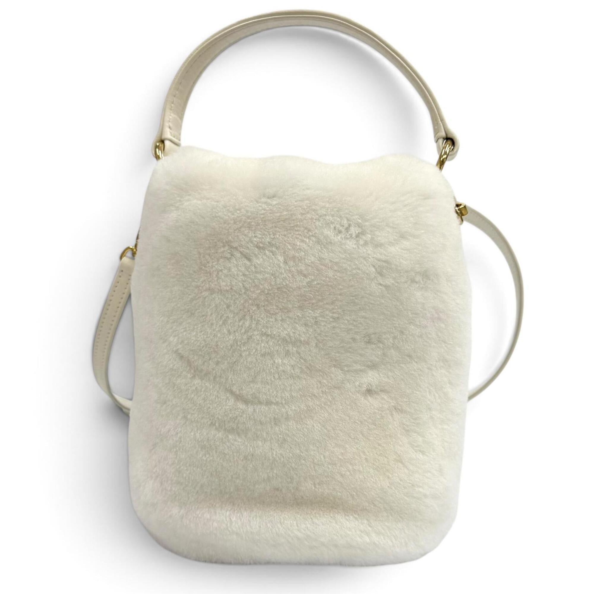 Miu Miu White Fur Shoulder Bag (Pre-Owned)