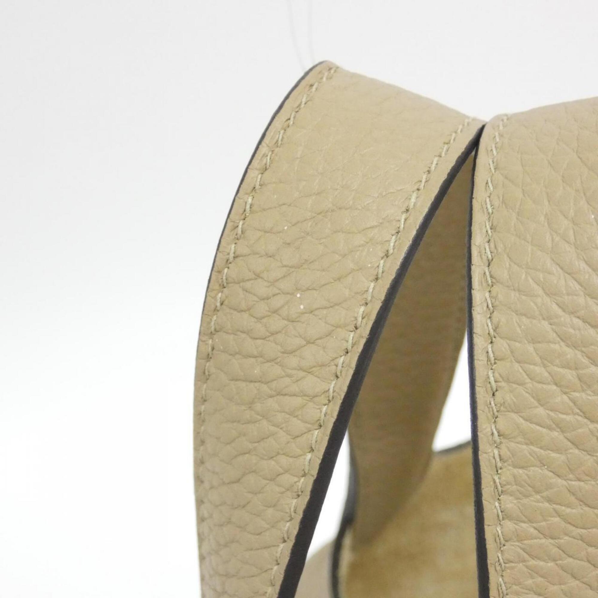 Hermes Beige Taurillon Clemence Leather Handbag (Pre-Owned)