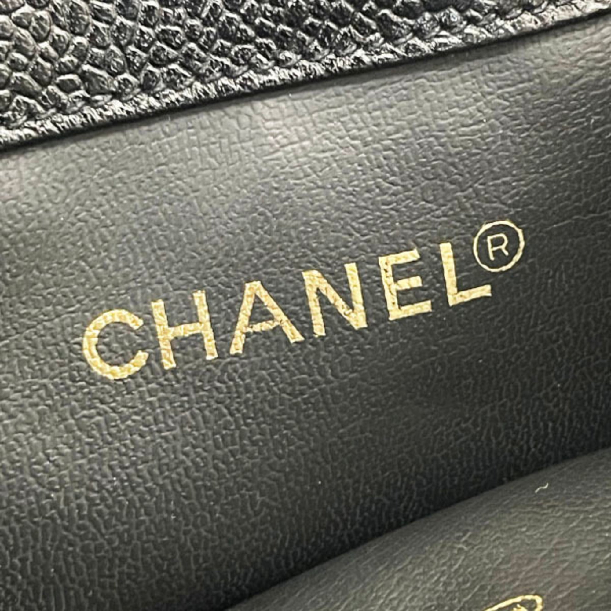 Chanel Black Grained Calfskin Pouch Shoulder Bag (Pre-Owned)