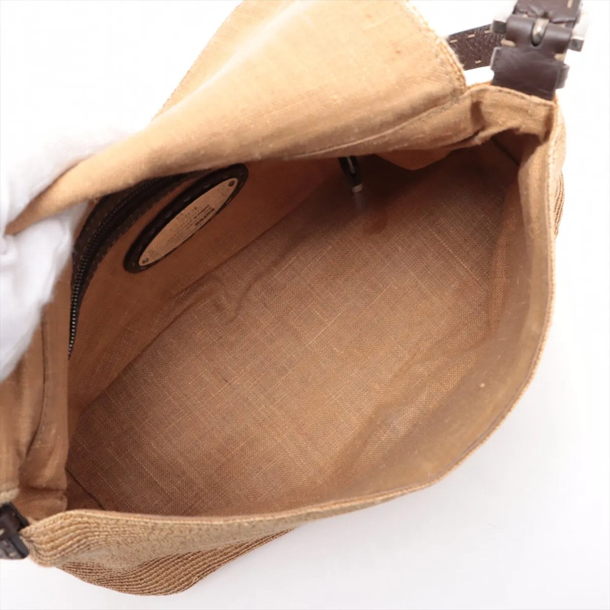 Fendi Light Brown Leather Shoulder Bag Tote Bag (Pre-Owned)
