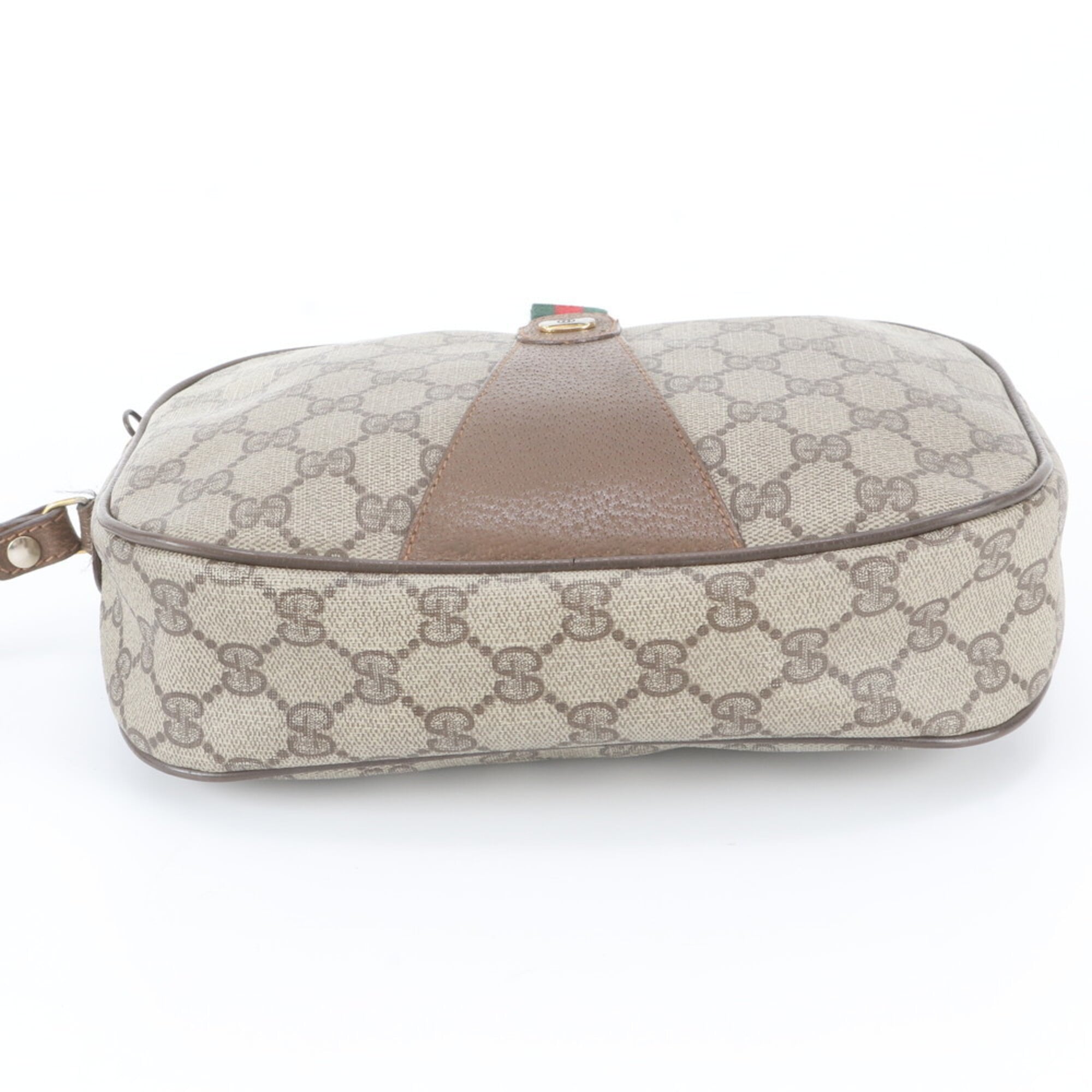 Gucci Beige Leather Coated Canvas Clutch Bag Pouch (Pre-Owned)