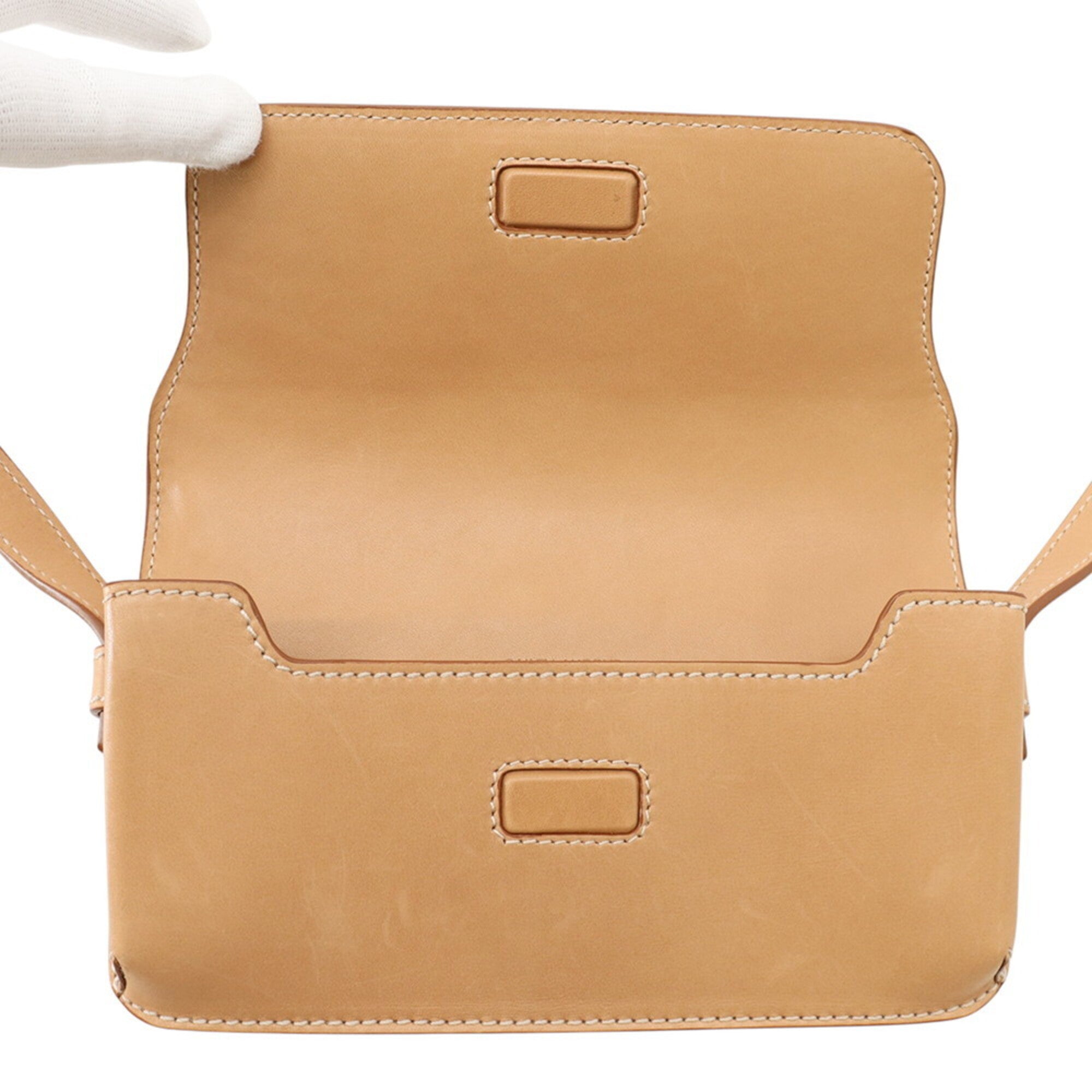 Yves Saint Laurent Beige Leather Handbag Shoulder Bag (Pre-Owned)