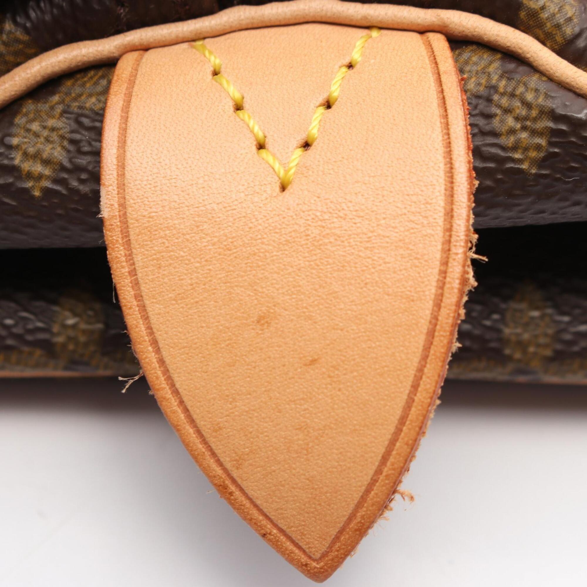 Louis Vuitton Brown Coated Canvas Monogram Leather Boston Bag Handbag (Pre-Owned)