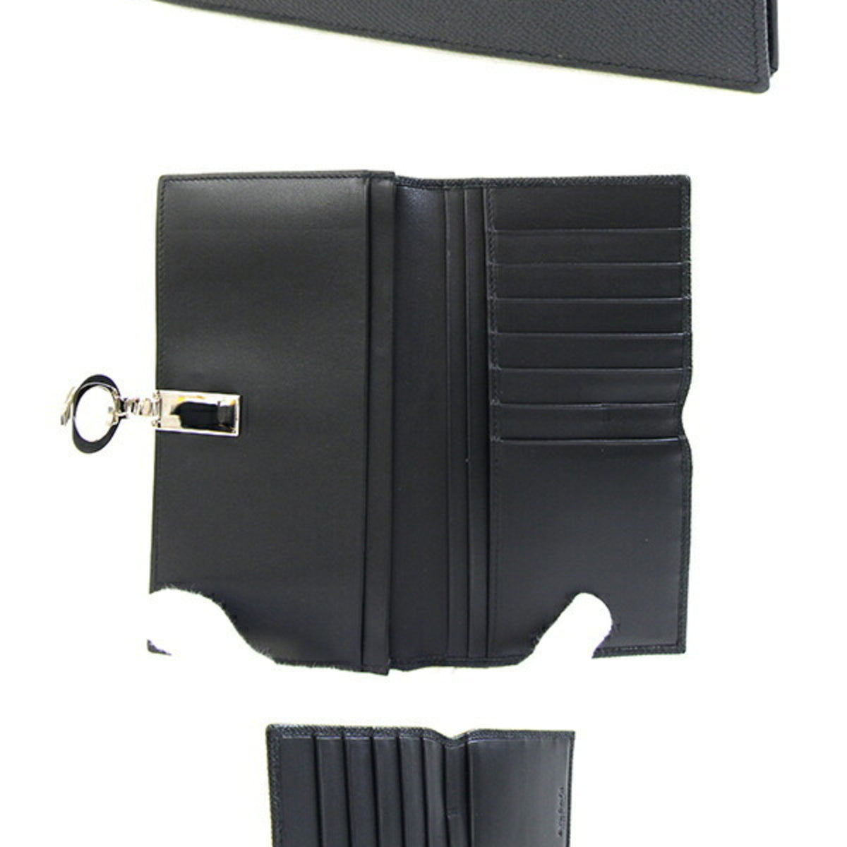 Bvlgari Black Leather Long Bill Wallet (Bi-Fold) (Pre-Owned)