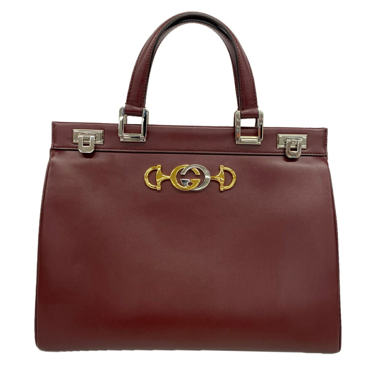 Gucci Bordeaux Leather Handbag (Pre-Owned)