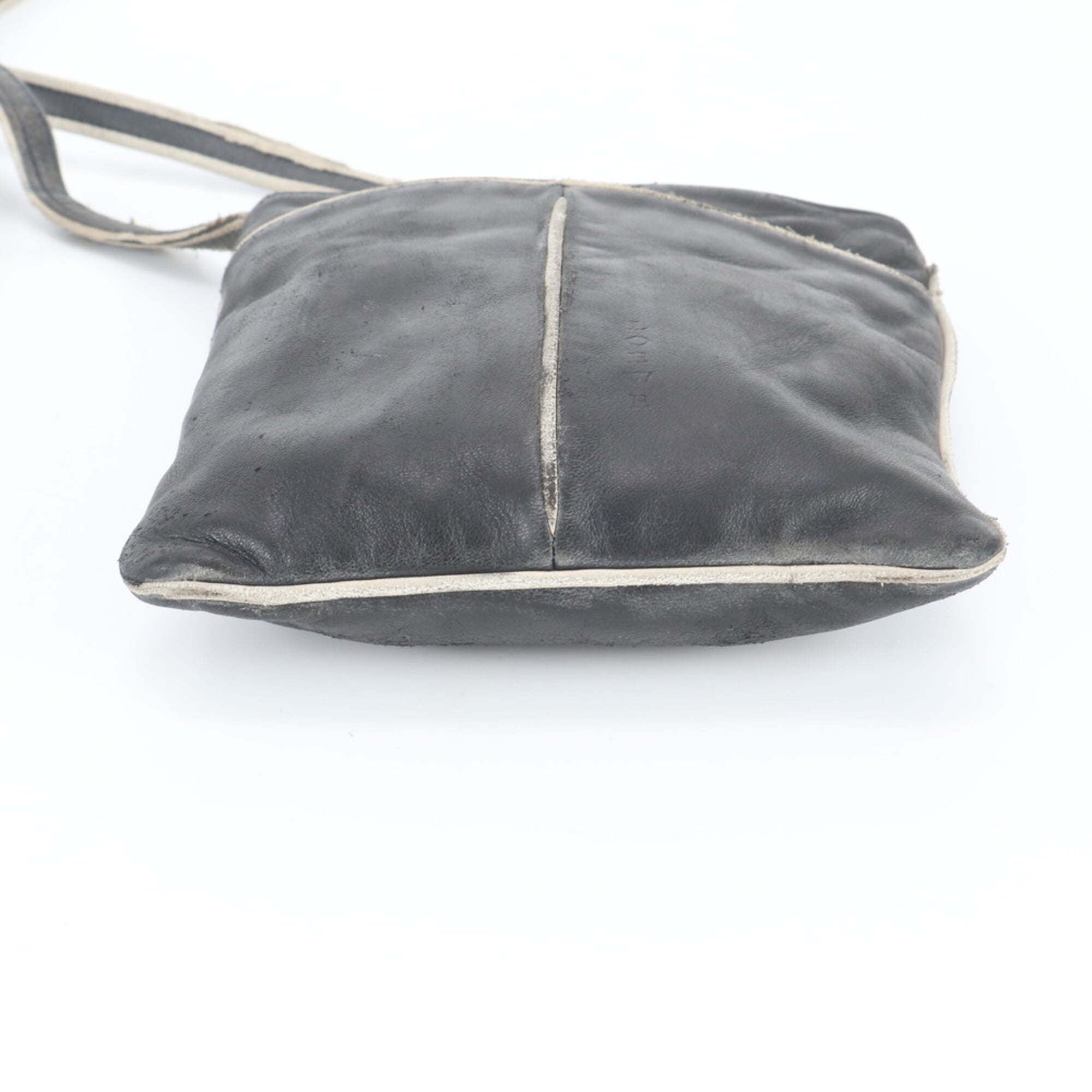 Loewe Black White Leather Crossbody Bag Pochette Shoulder Bag Tote Bag (Pre-Owned)