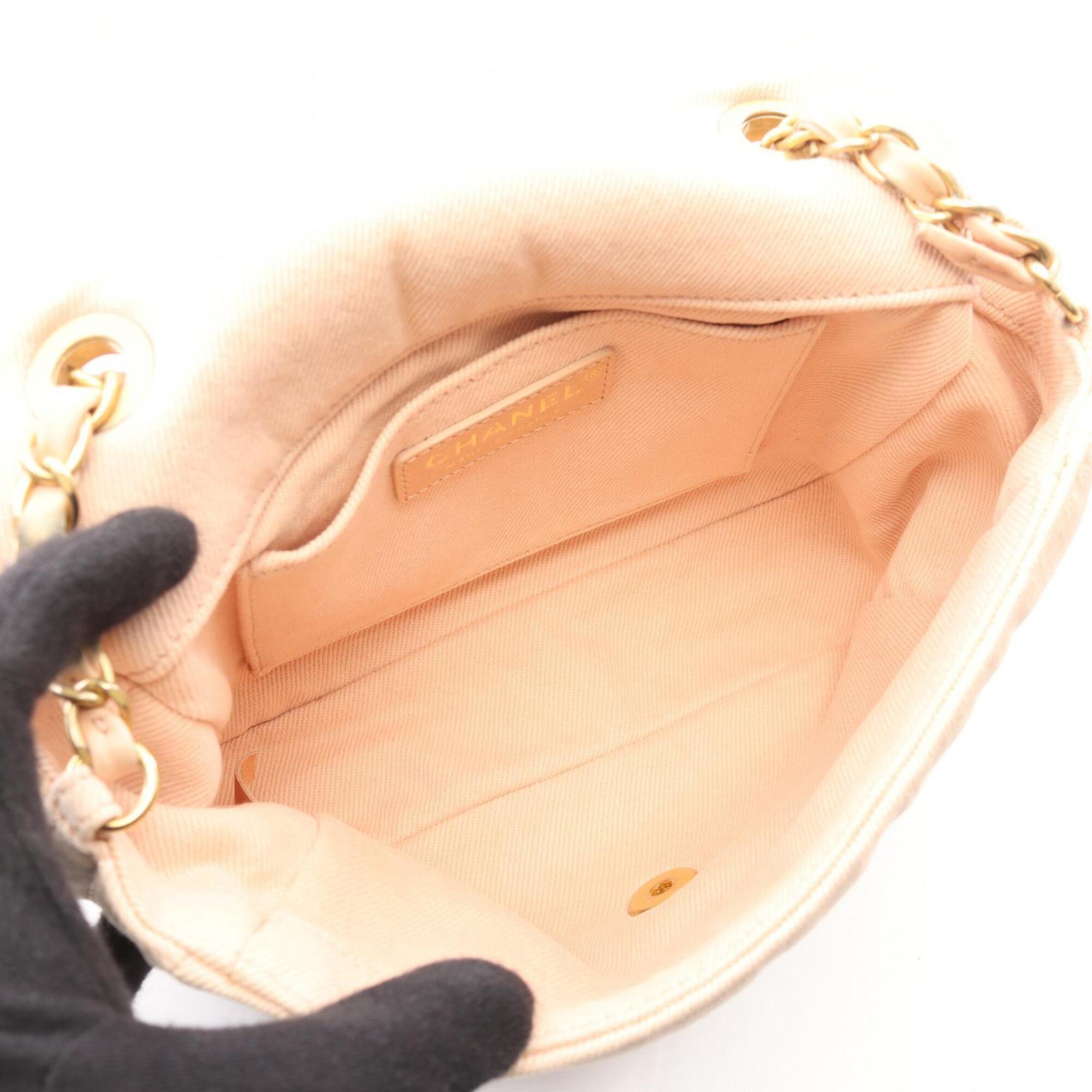 Chanel Pink Denim Handbag Shoulder Bag (Pre-Owned)