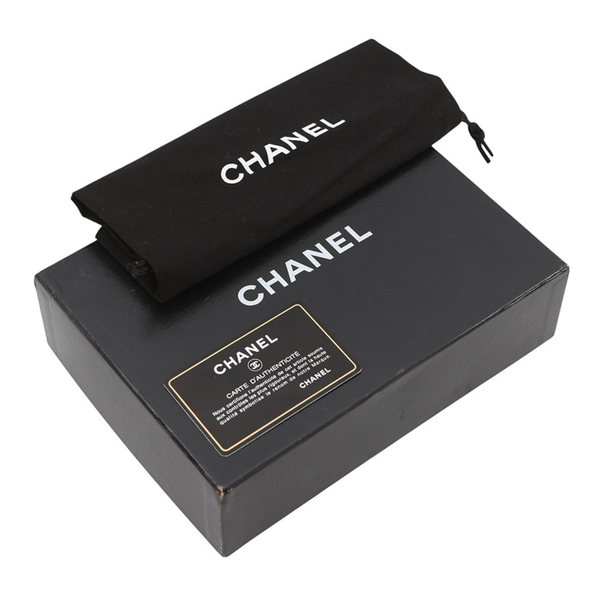 Chanel Black White Chain/Shoulder Wallet (Pre-Owned)