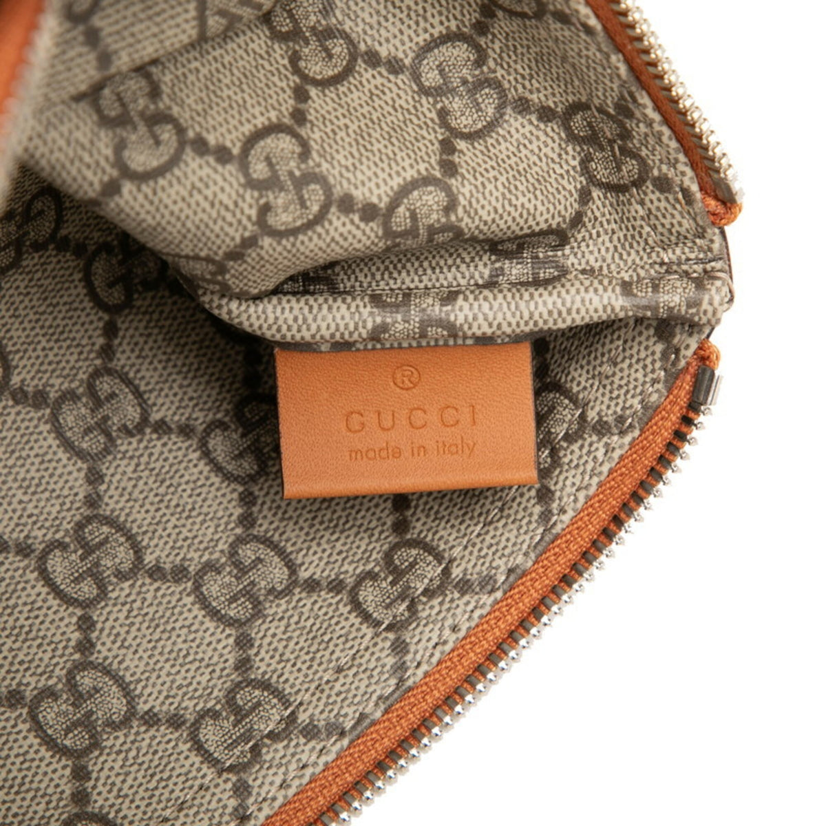 Gucci Brown Ivory Canvas Leather Pvc Clutch Bag (Pre-Owned)