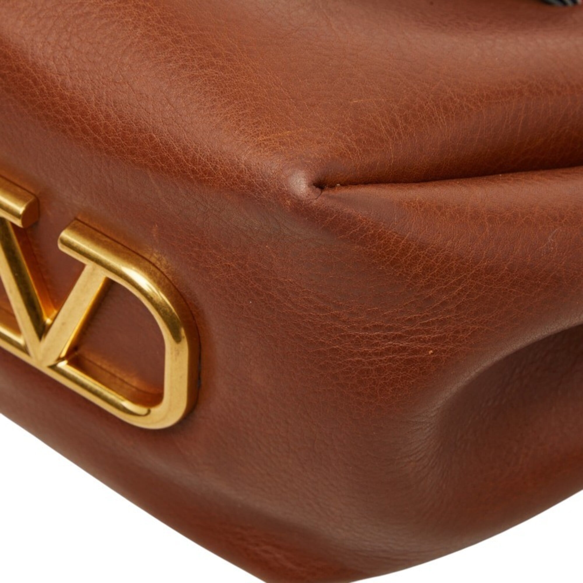Valentino Brown Multi-Color Leather Shoulder Bag (Pre-Owned)