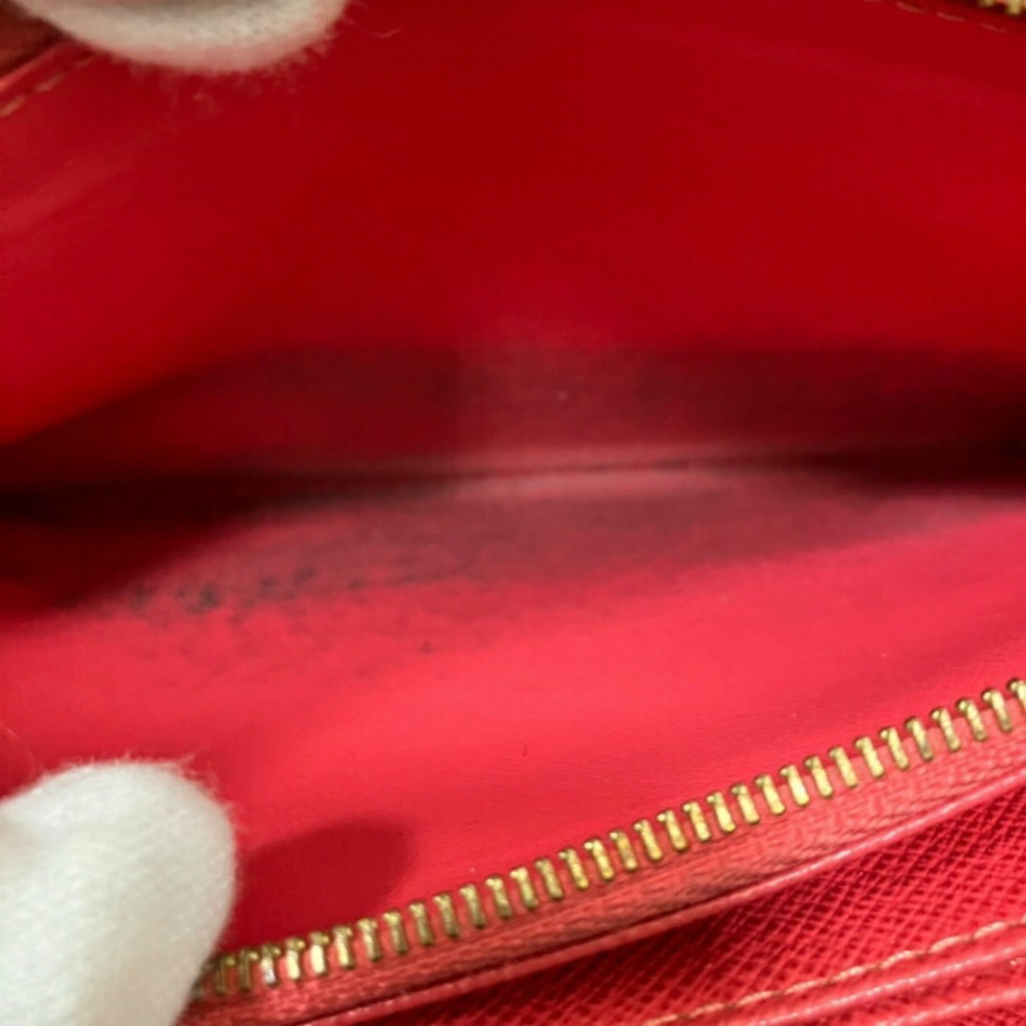 Louis Vuitton Brown Monogram Orange Red Color Long Wallet (Bi-Fold) (Pre-Owned)