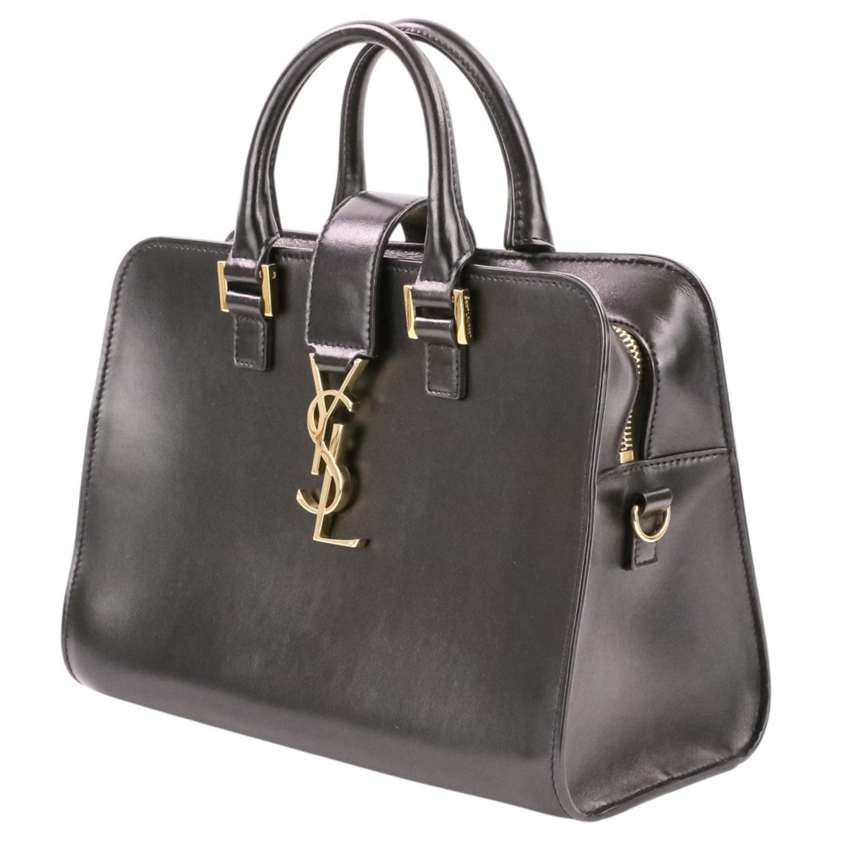 Yves Saint Laurent Black Leather Handbag Shoulder Bag (Pre-Owned)