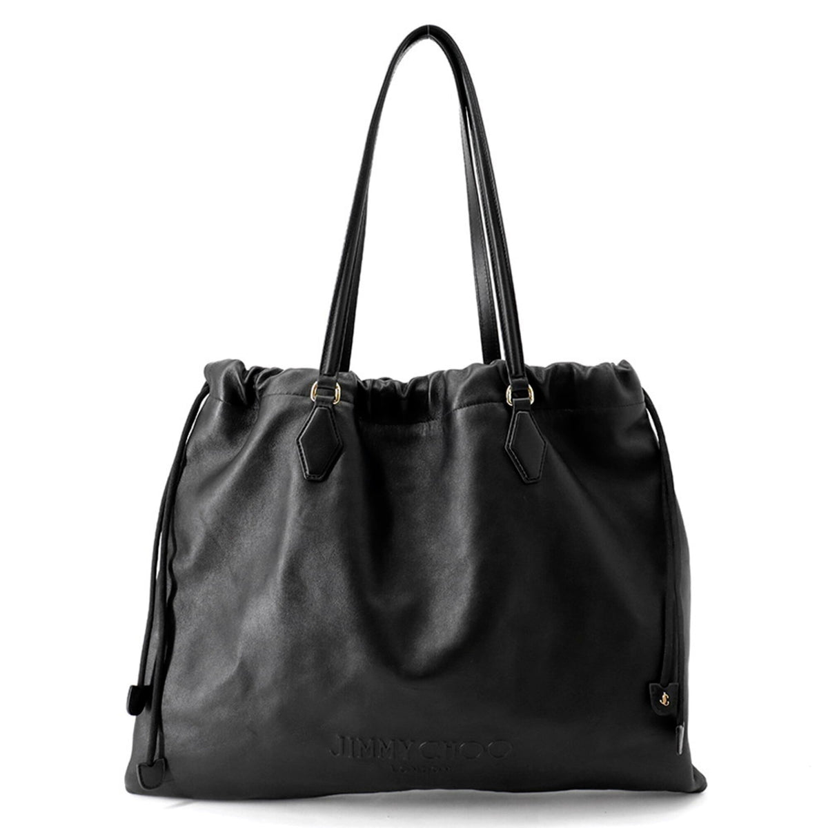 Jimmy Choo Black Leather Handbag Shoulder Bag (Pre-Owned)