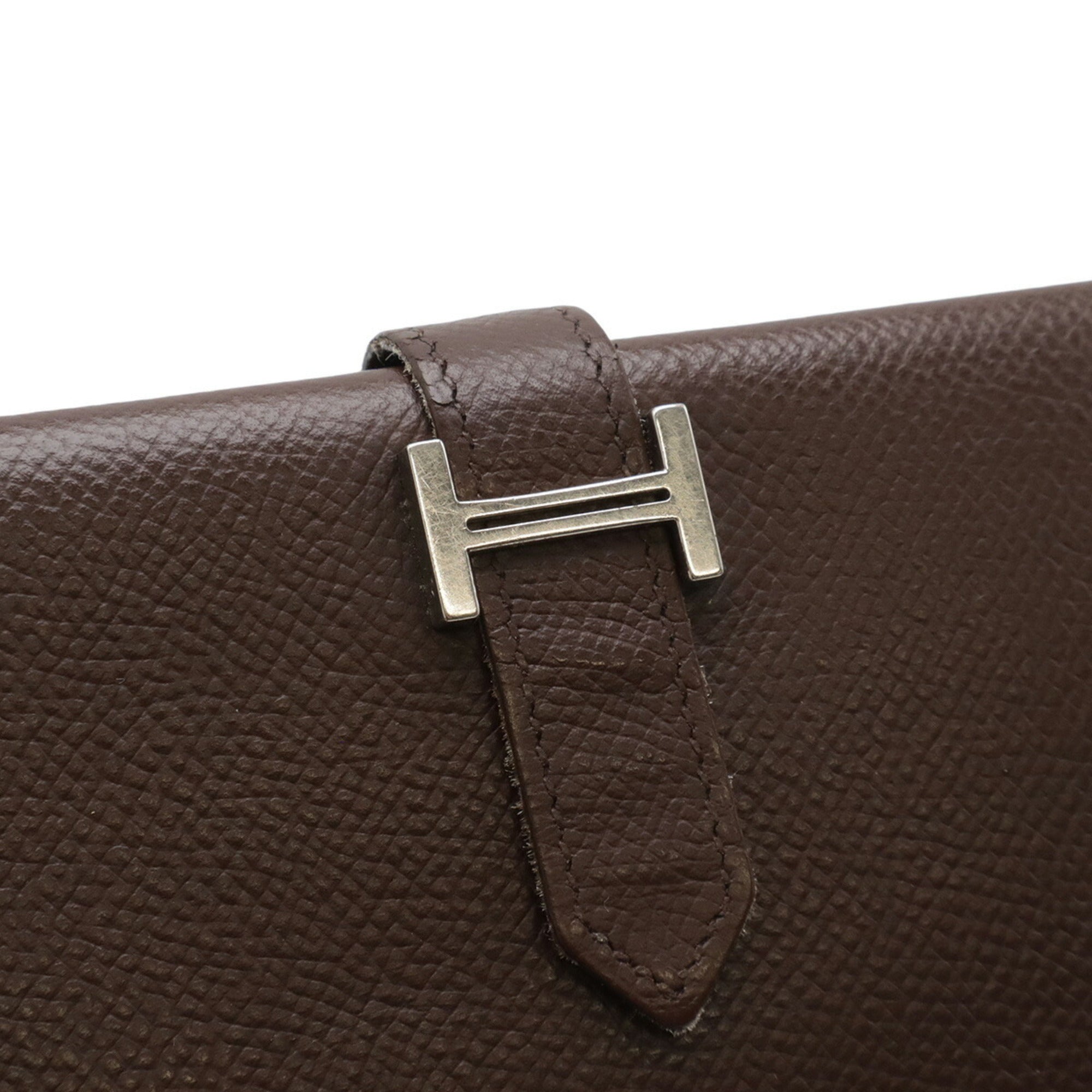 Hermes Dark Brown Epsom Leather Long Wallet (Bi-Fold) (Pre-Owned)