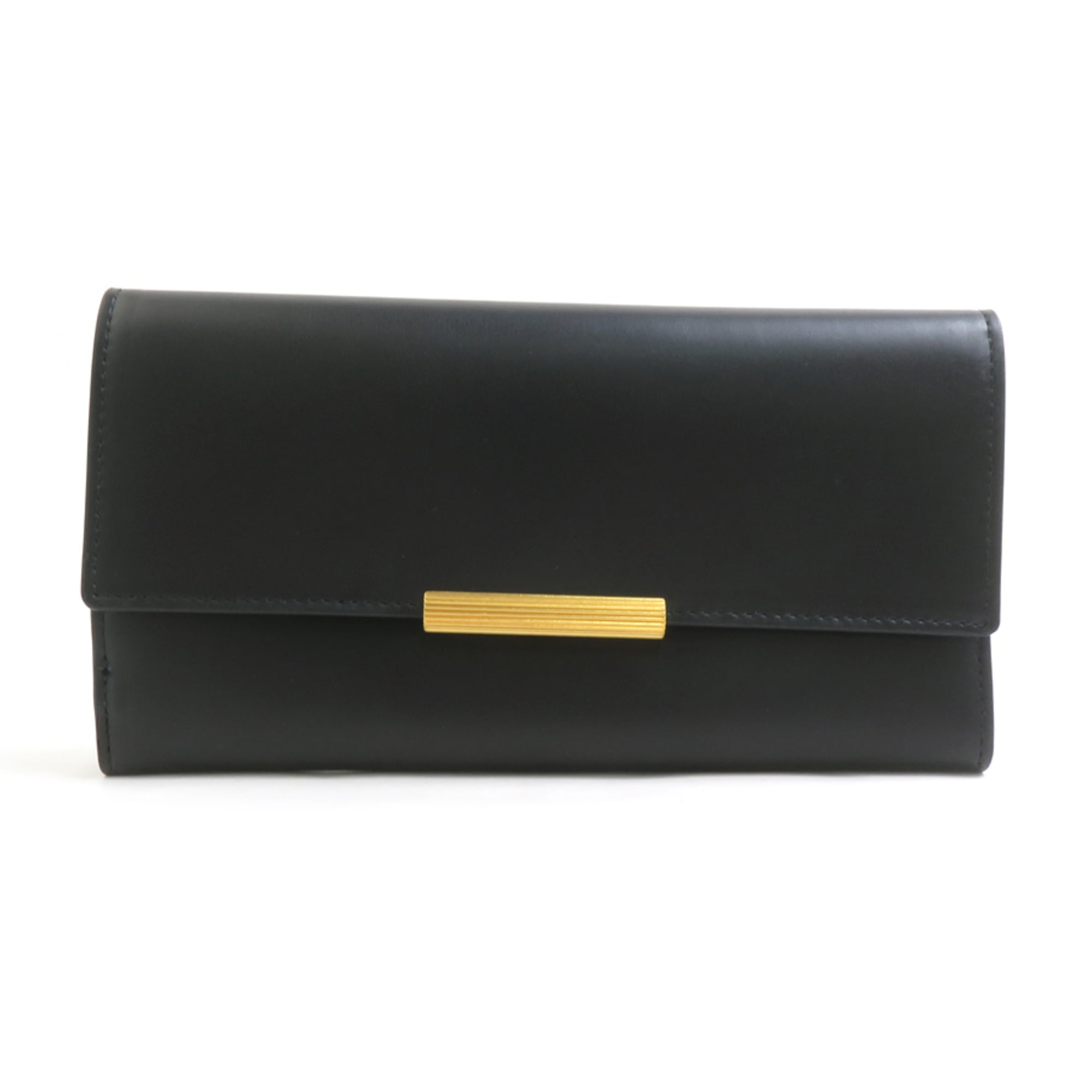 Bottega Veneta Black Leather Long Wallet (Bi-Fold) (Pre-Owned)