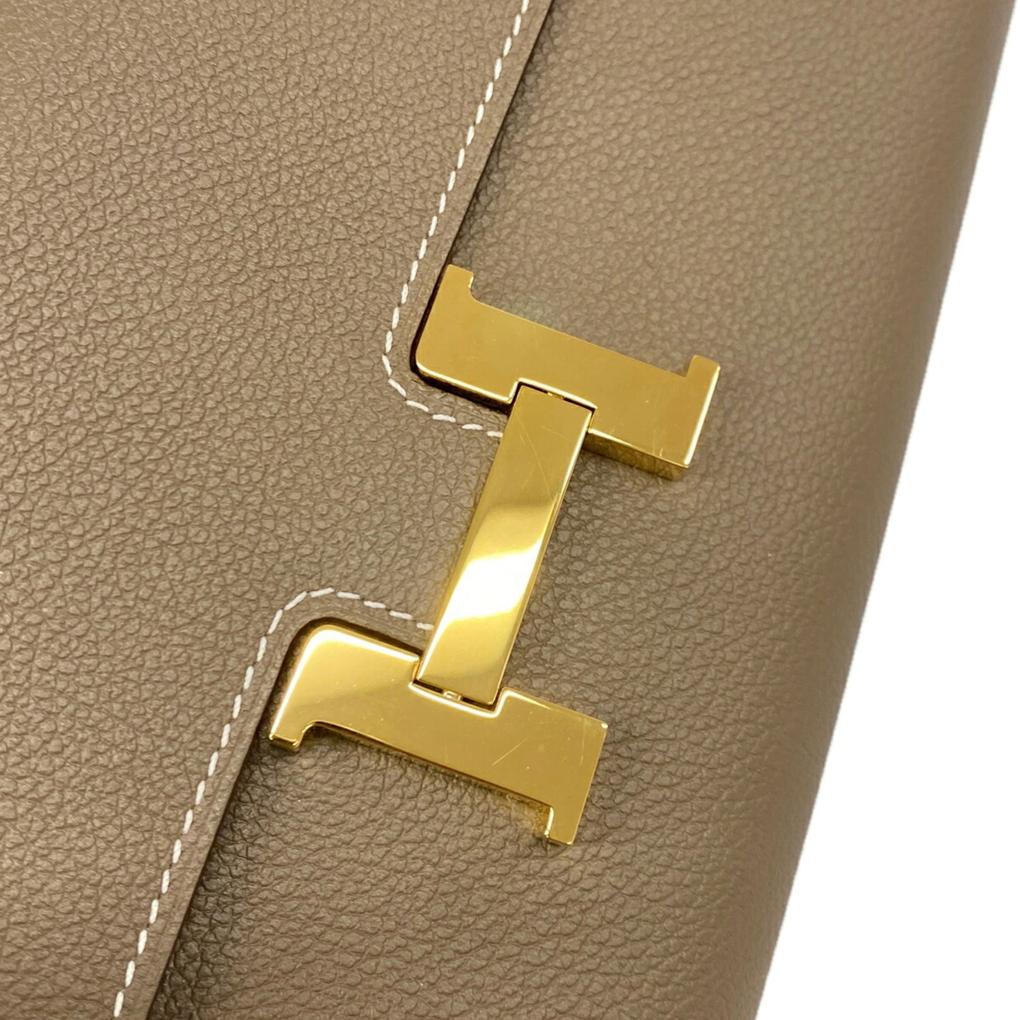 Hermes Etoupe Gray Chain/Shoulder Wallet (Pre-Owned)