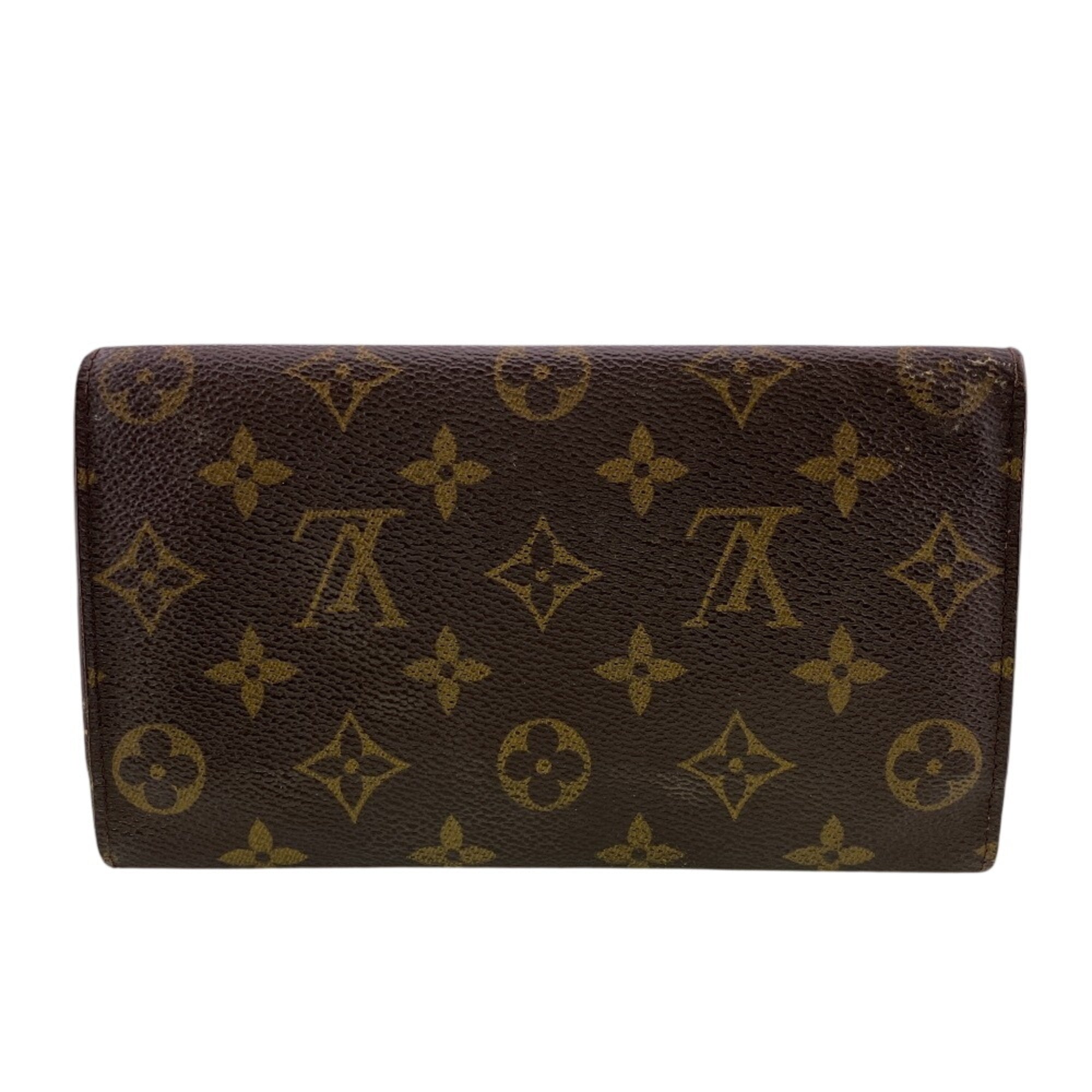 Louis Vuitton Brown Monogram Leather Wallet (Tri-Fold) (Pre-Owned)