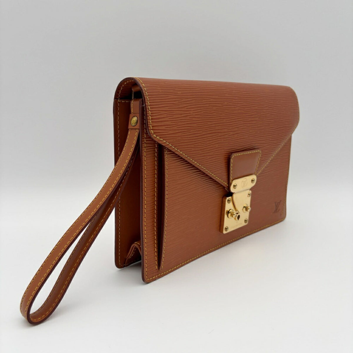 Louis Vuitton Gold Cipango Epi Leather Clutch Bag Pochette (Pre-Owned)