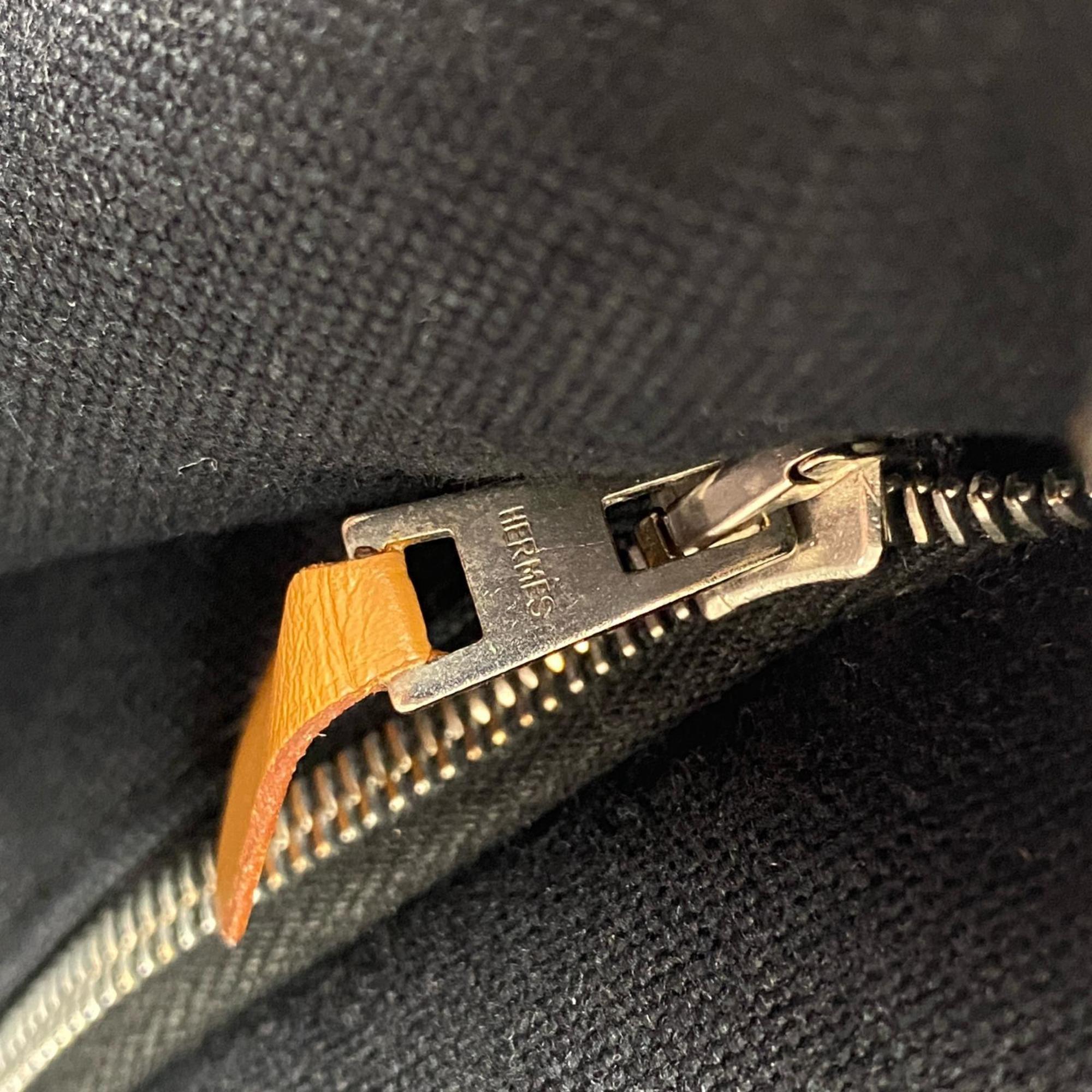 Hermes Black Canvas Messenger Bag Shoulder Bag (Pre-Owned)