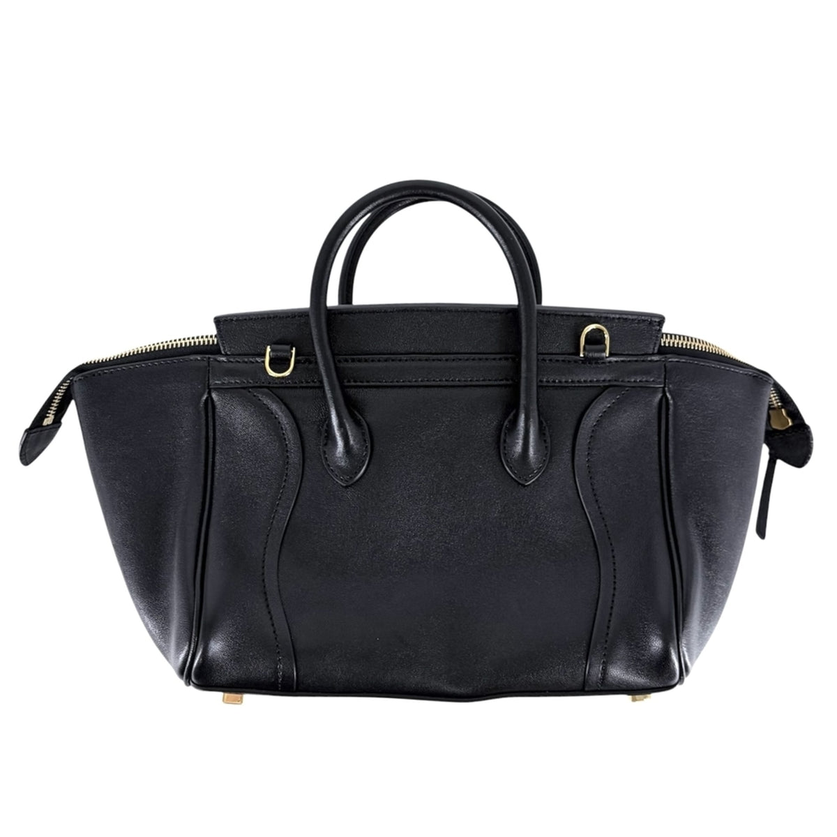 Celine Black White Leather Handbag Shoulder Bag (Pre-Owned)